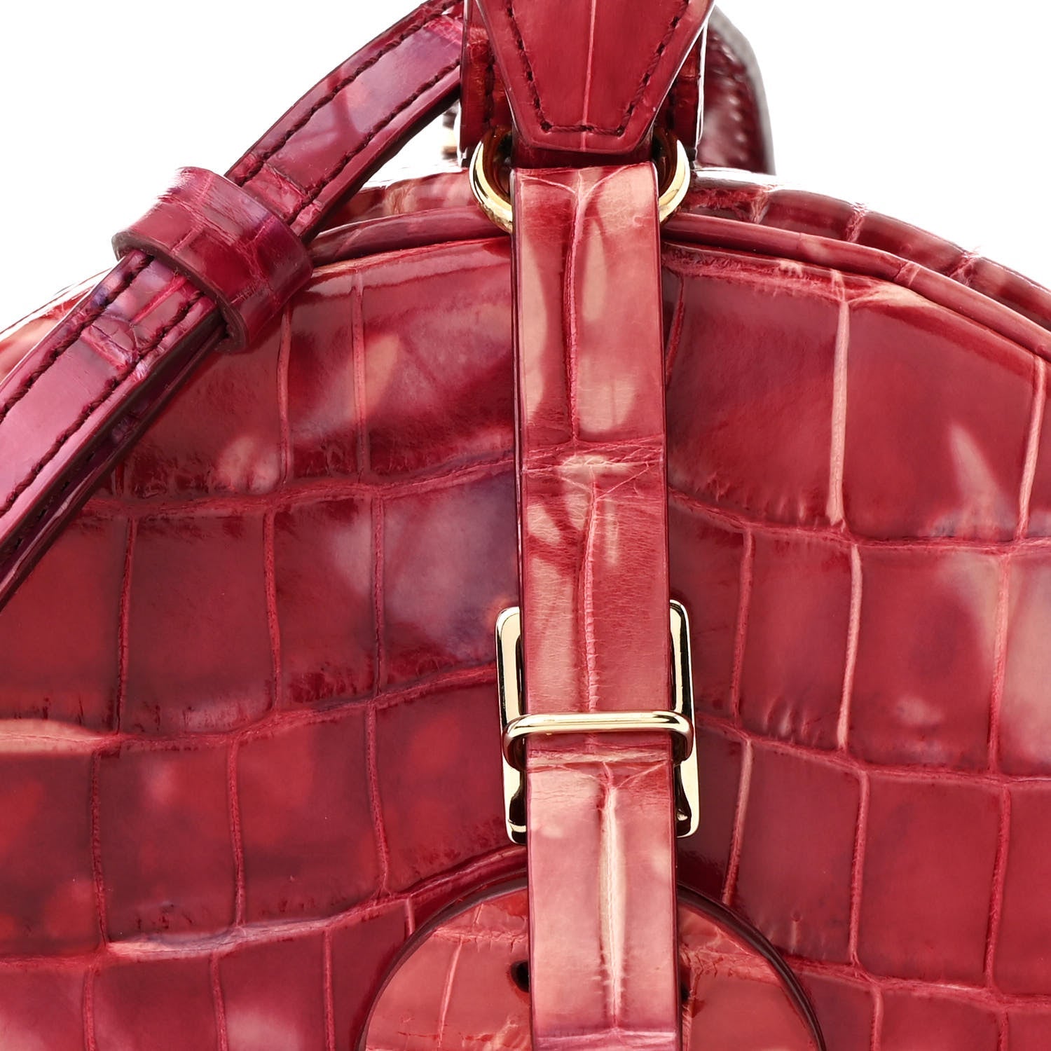Crocodile Petite Boite Chapeau Dark Pink