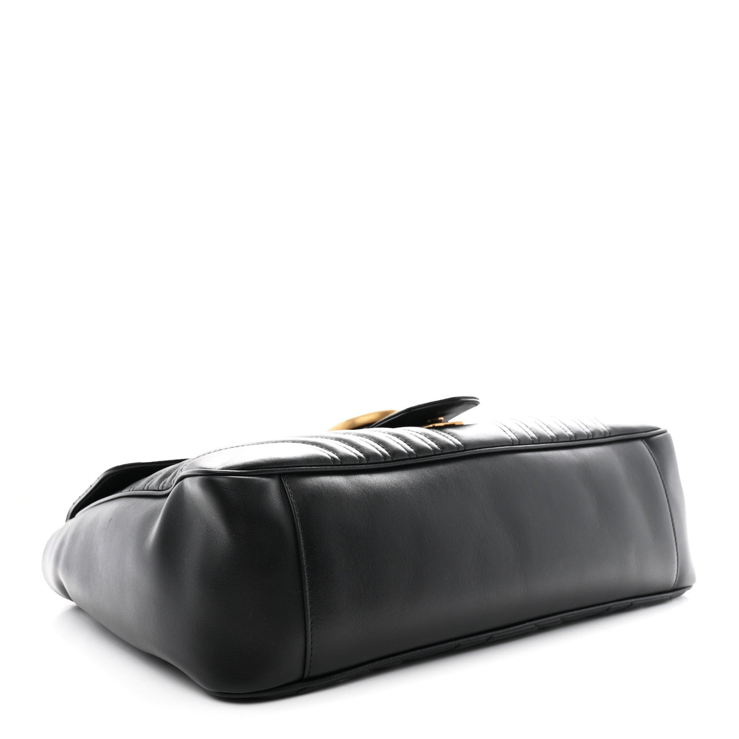 Calfskin Matelasse Large GG Marmont Shoulder Bag Black