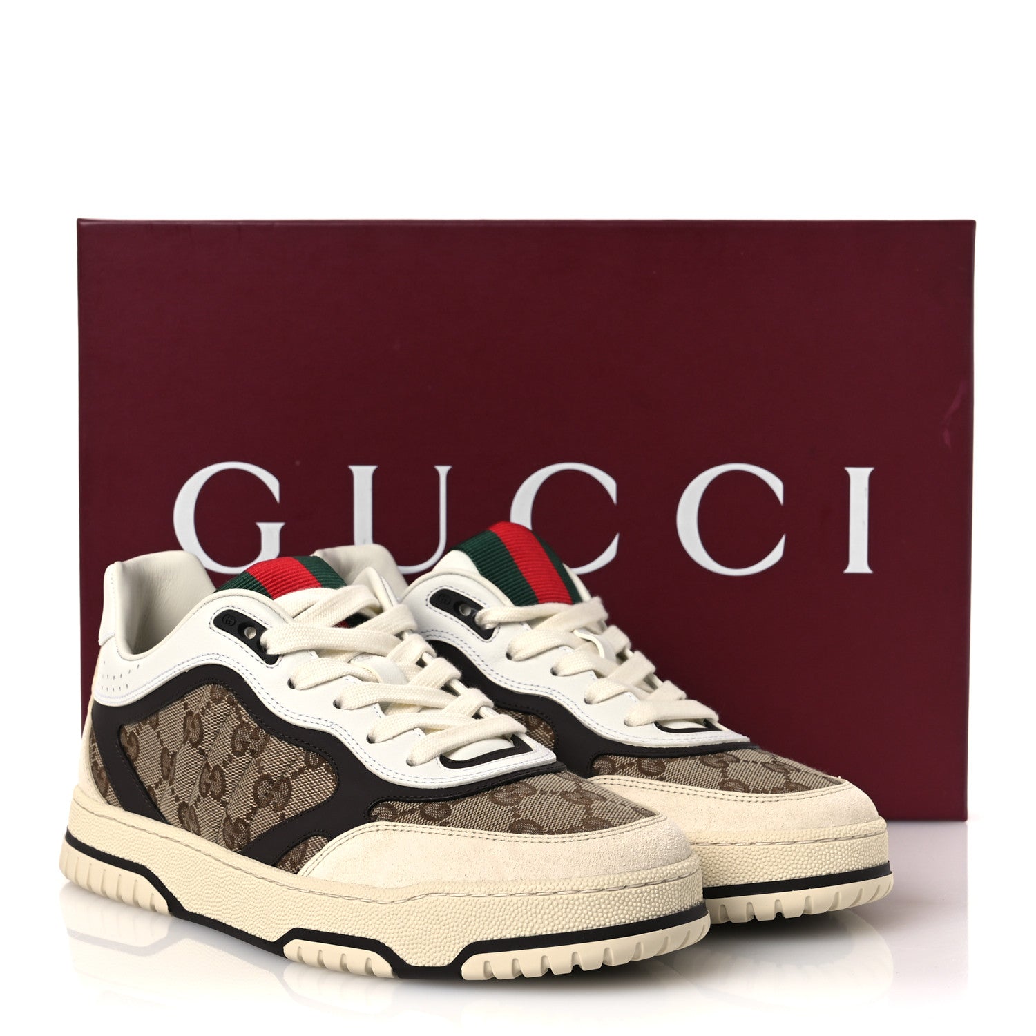 Monogram Suede Re-Web Sneakers 6 Ivory Beige Ebony