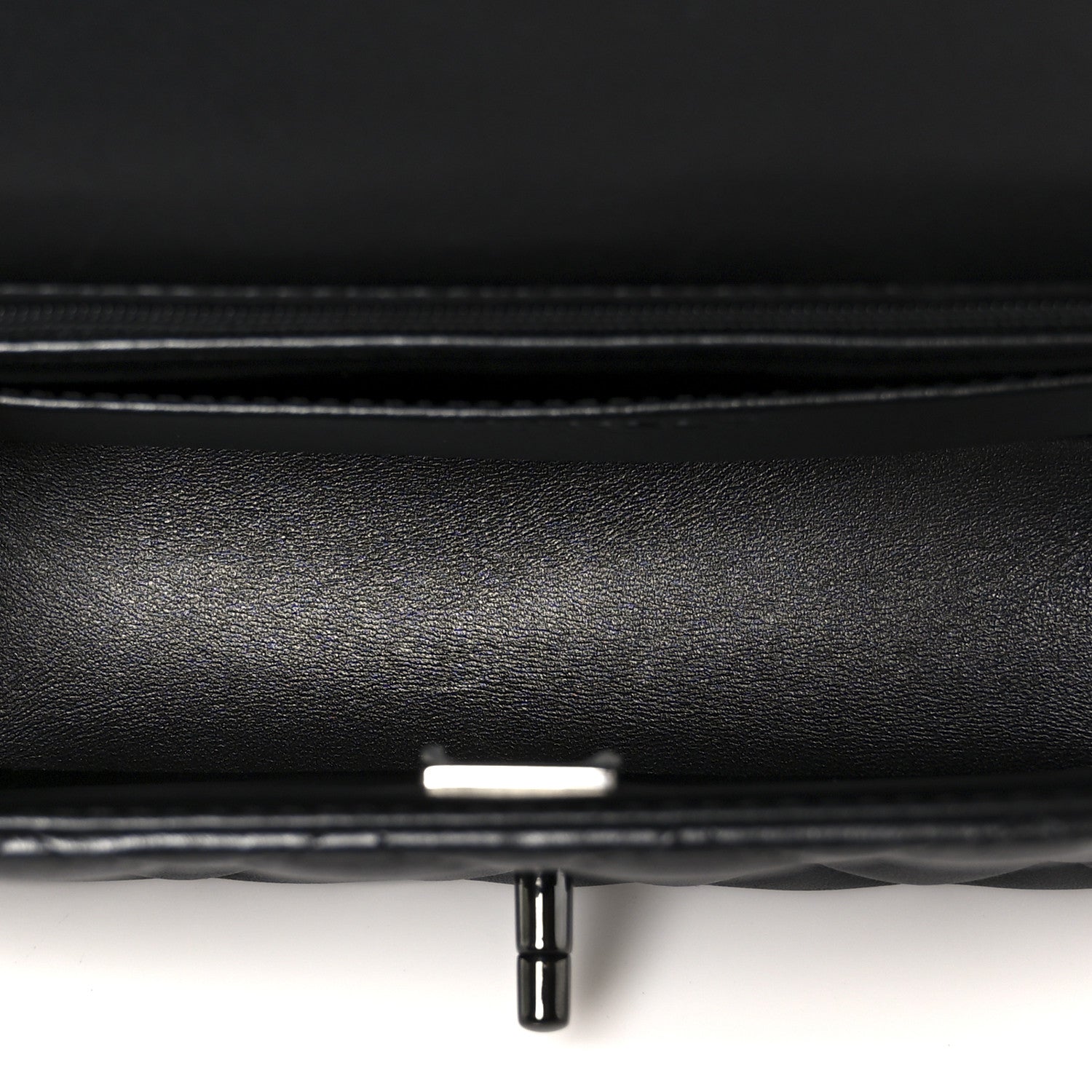 Lambskin Quilted Mini Top Handle Rectangular Flap So Black