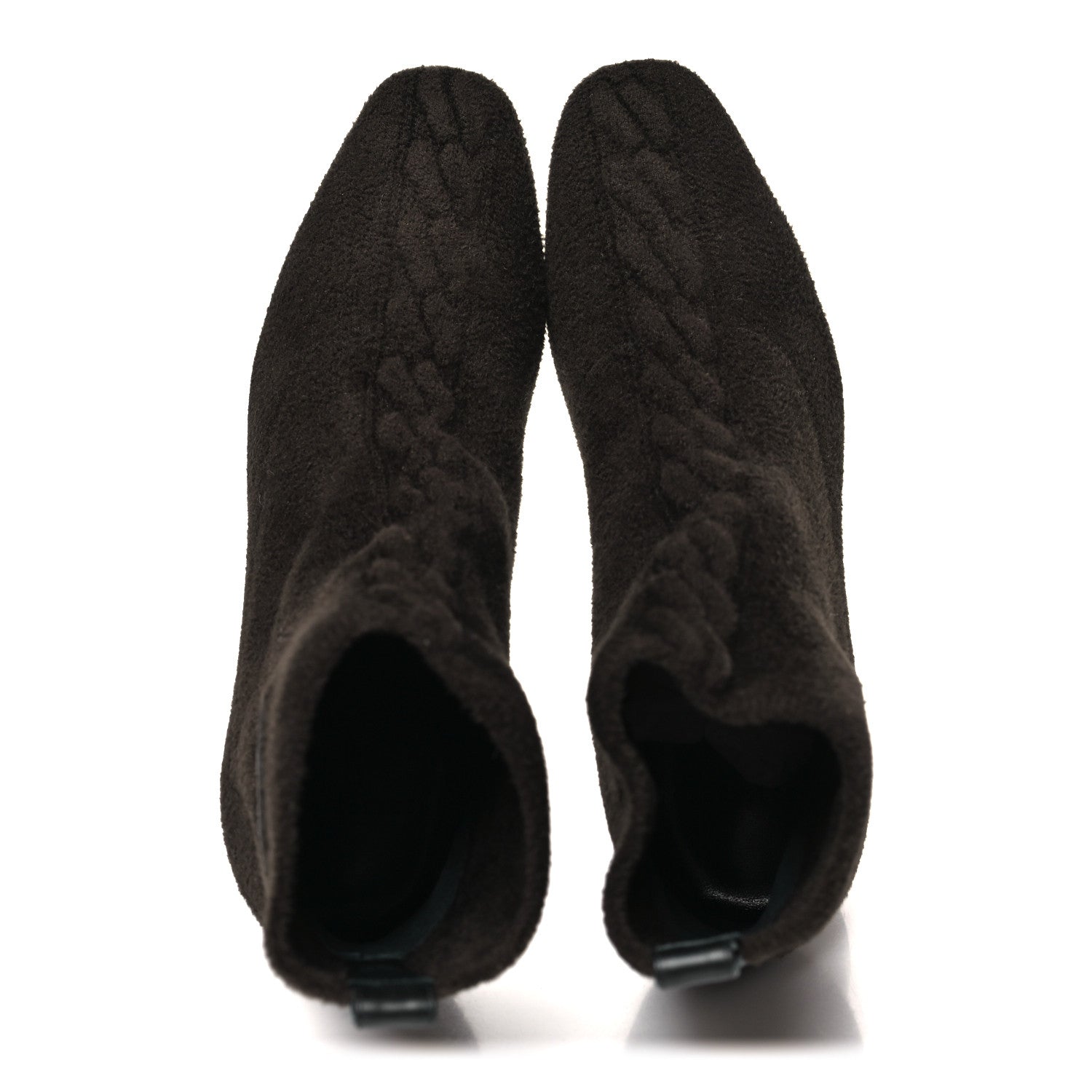 Knit Calfskin Volver 60 Ankle Boots 38 Brown