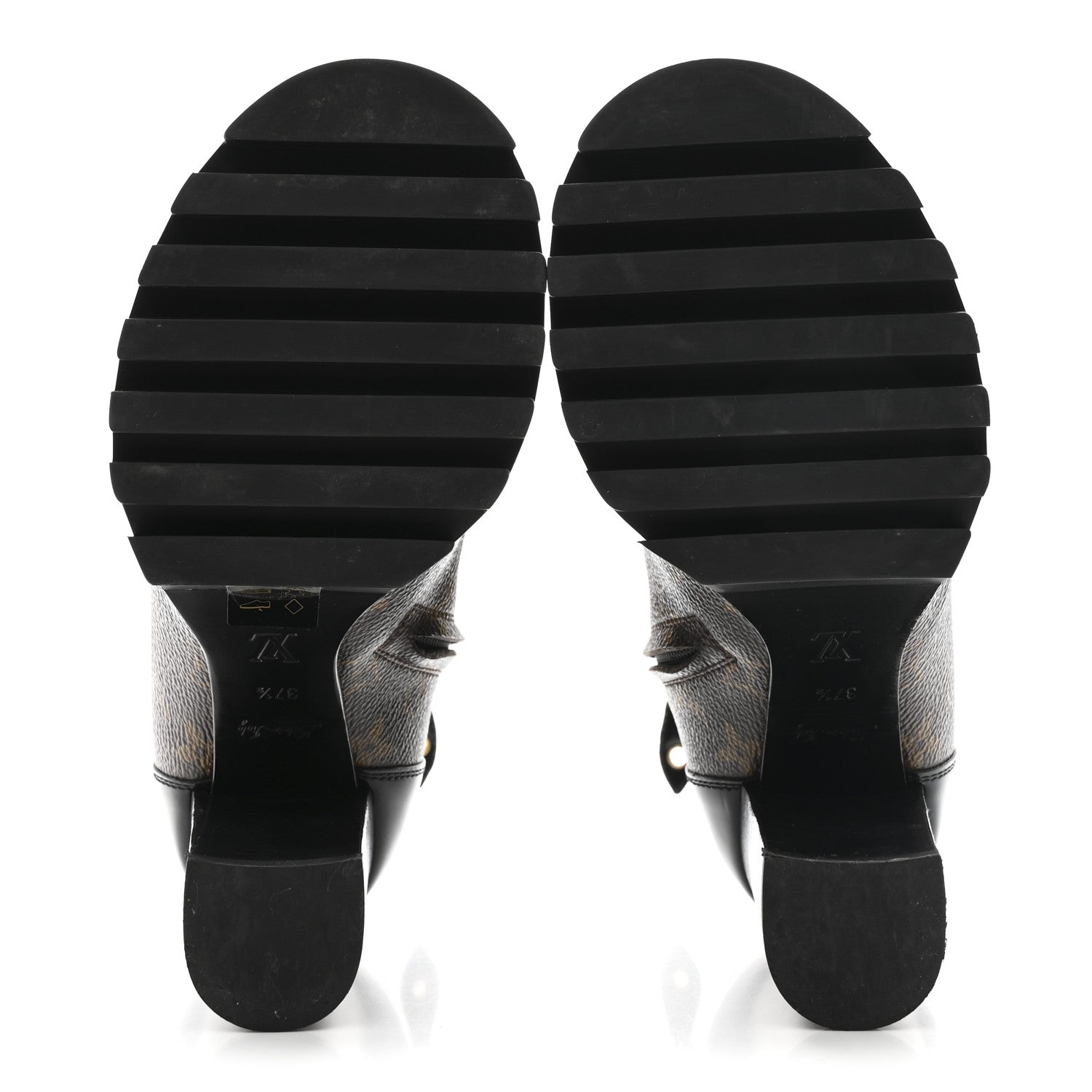 Patent Calfskin Monogram Star Trail Ankle Boots 37.5 Black