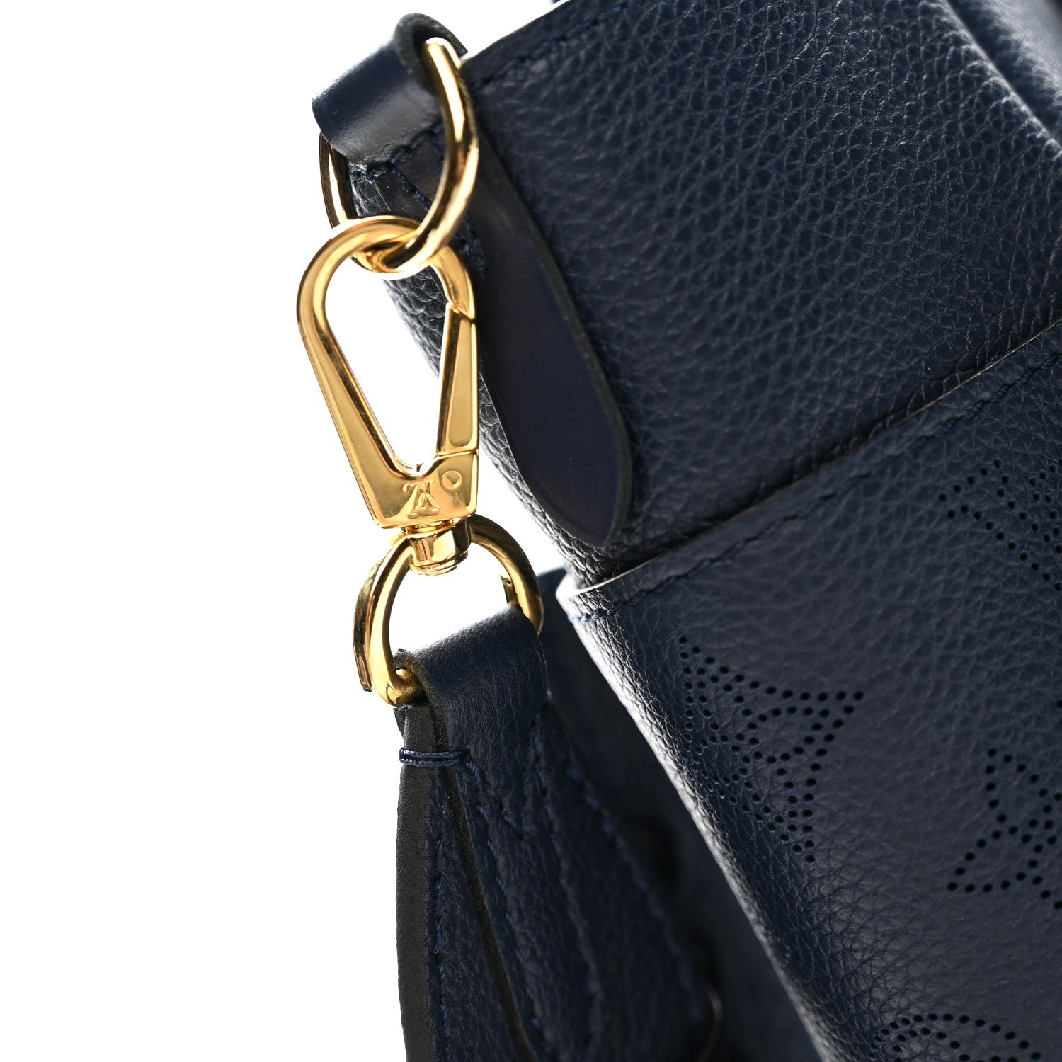 Calfskin Mahina Braided On My Side MM Navy Blue