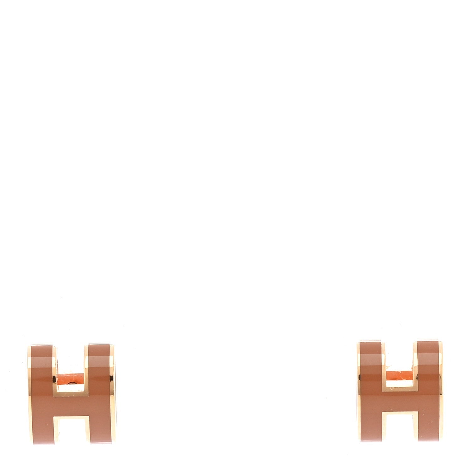 Rose Gold Lacquered Mini Pop H Earrings Rose Dragee