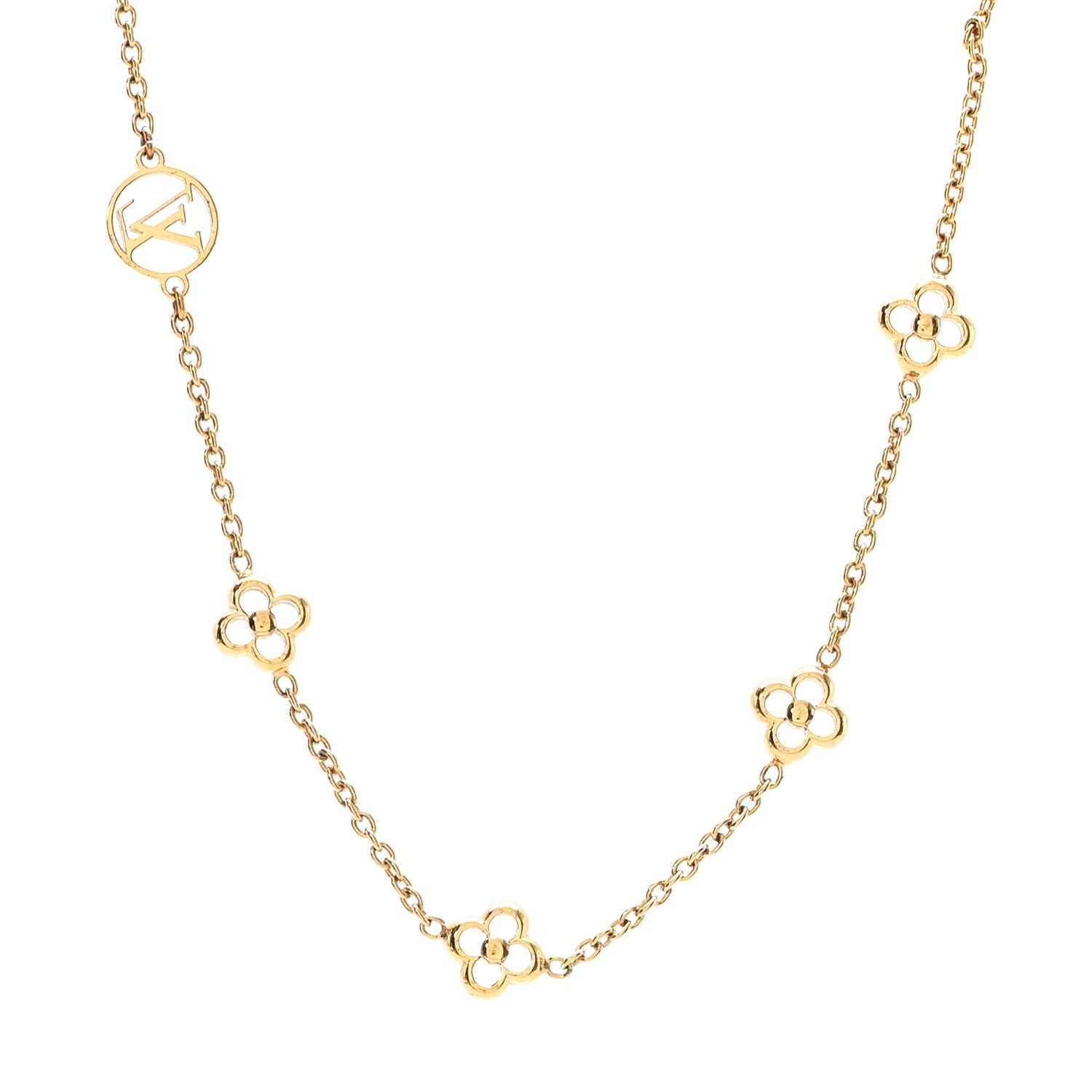 Metal Flowerful Choker Necklace Gold
