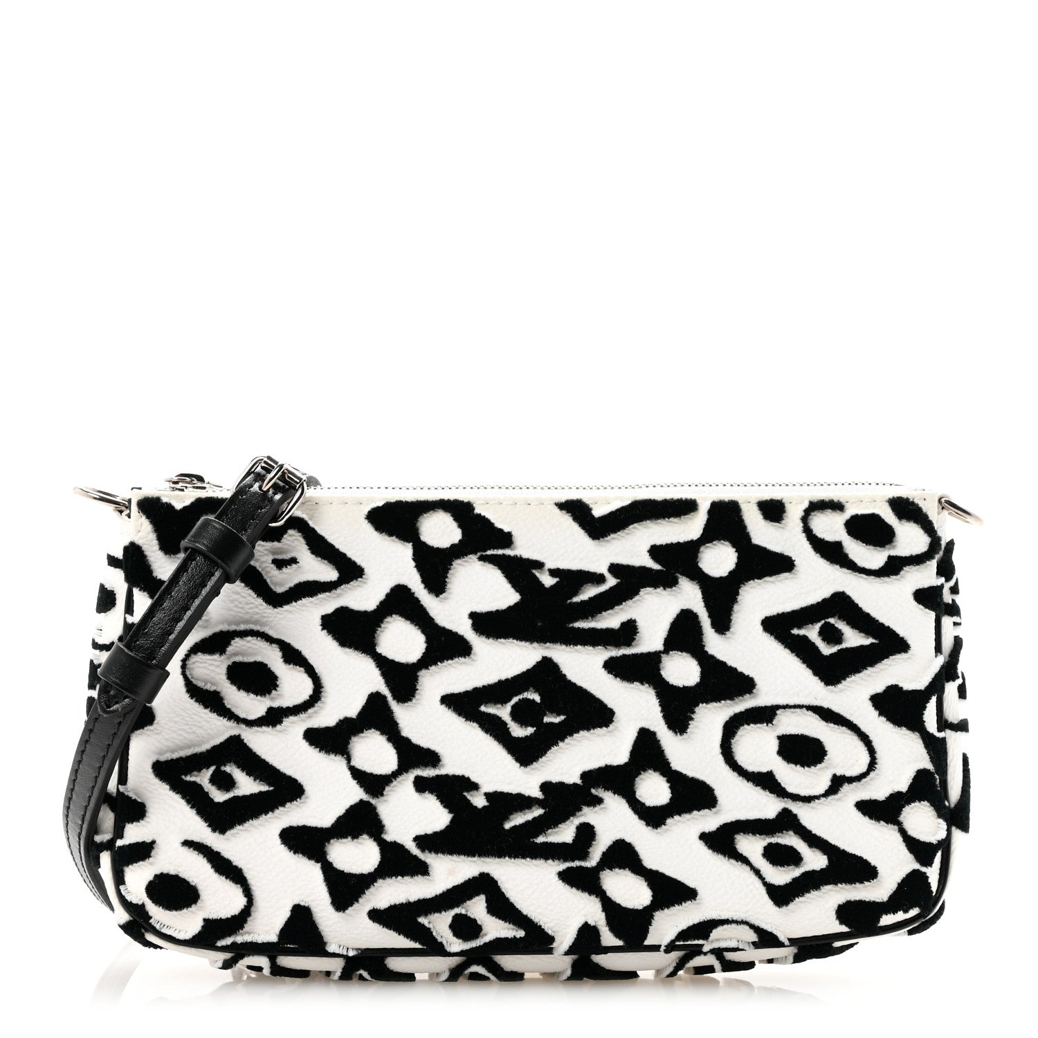 X UF Tufted Monogram Pochette Accessories White Black