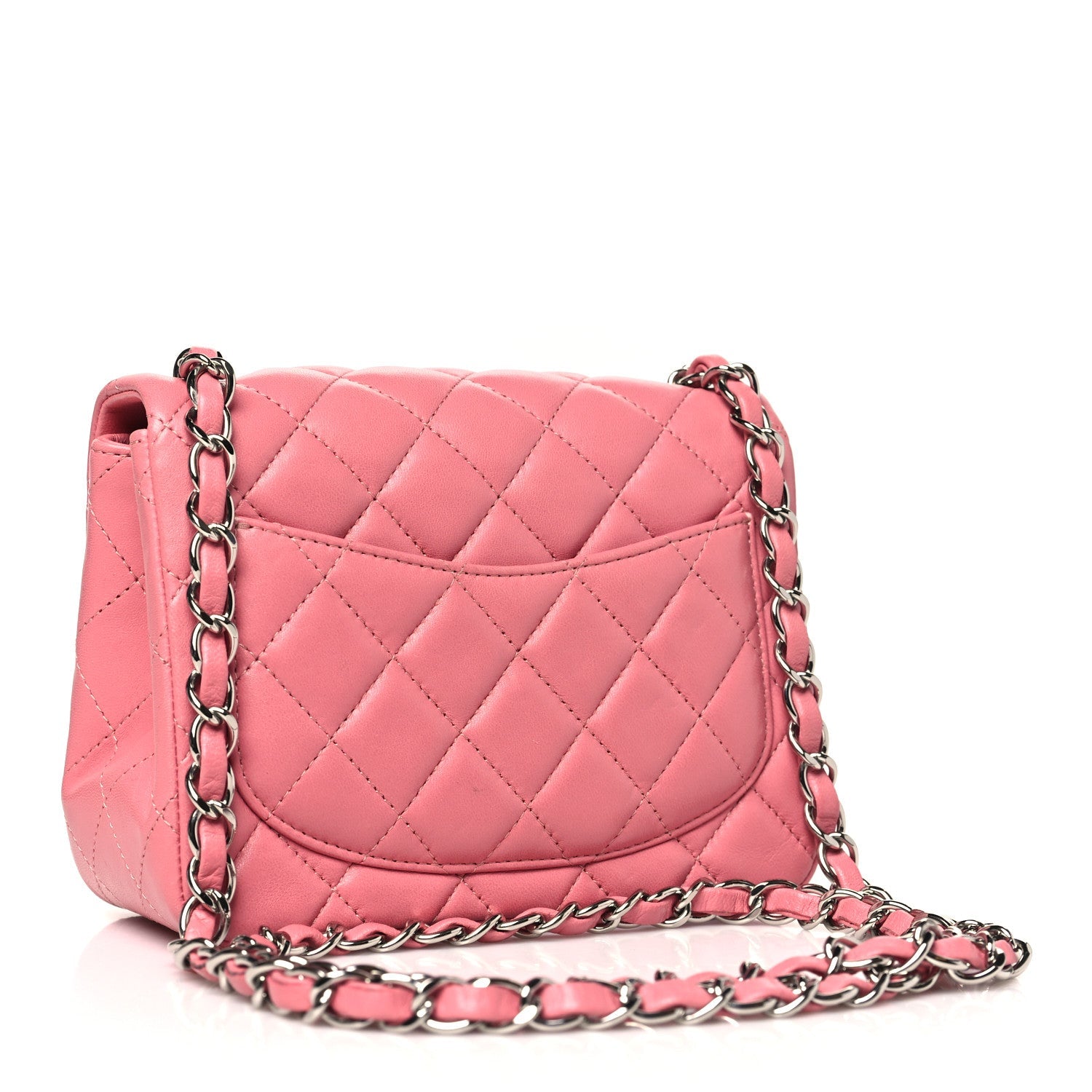 Lambskin Quilted Mini Square Flap Pink