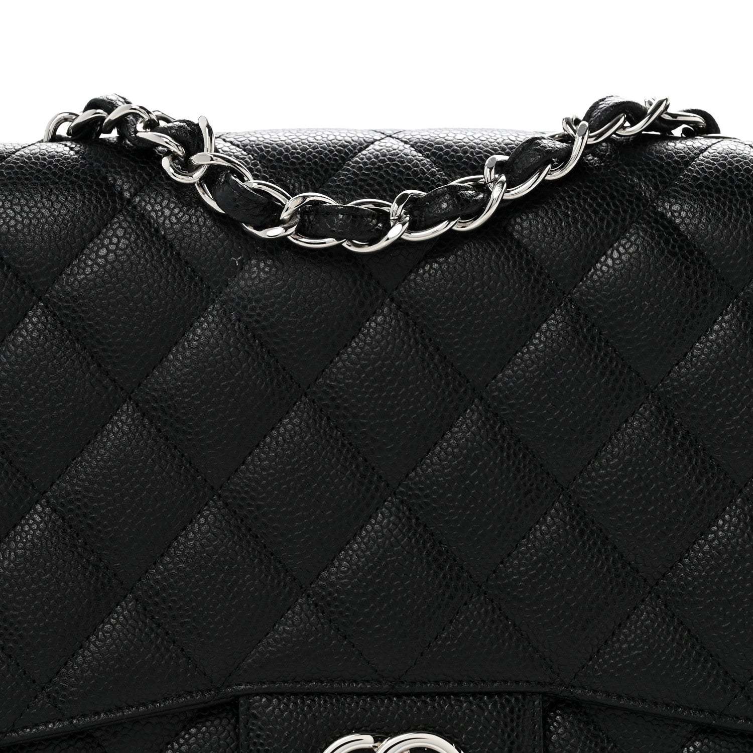 Caviar Quilted Jumbo Single Flap Black