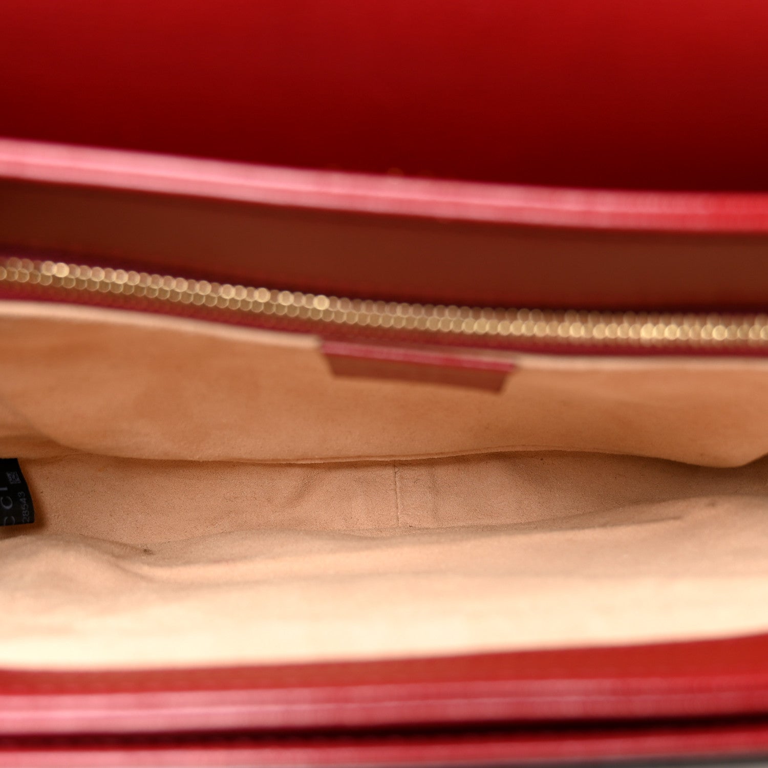 GG Supreme Monogram Azalea Calfskin Horsebit 1955 Shoulder Bag Beige Ebony New Cherry Red