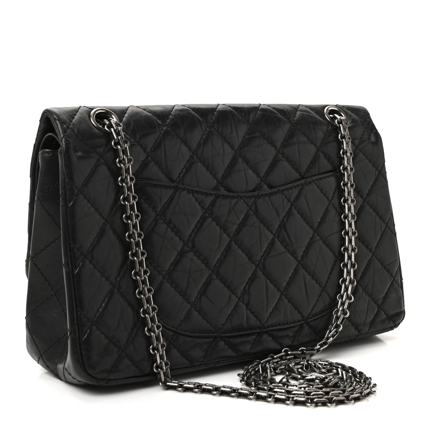 Aged Calfskin Quilted 2.55 Reissue 226 Flap Black