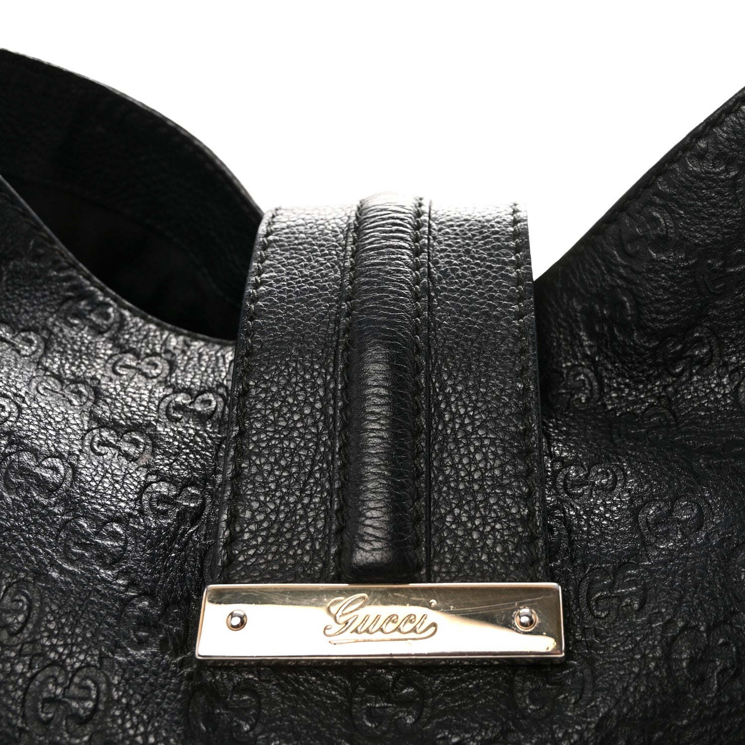 Guccissima Large New Ladies Web Hobo  Black