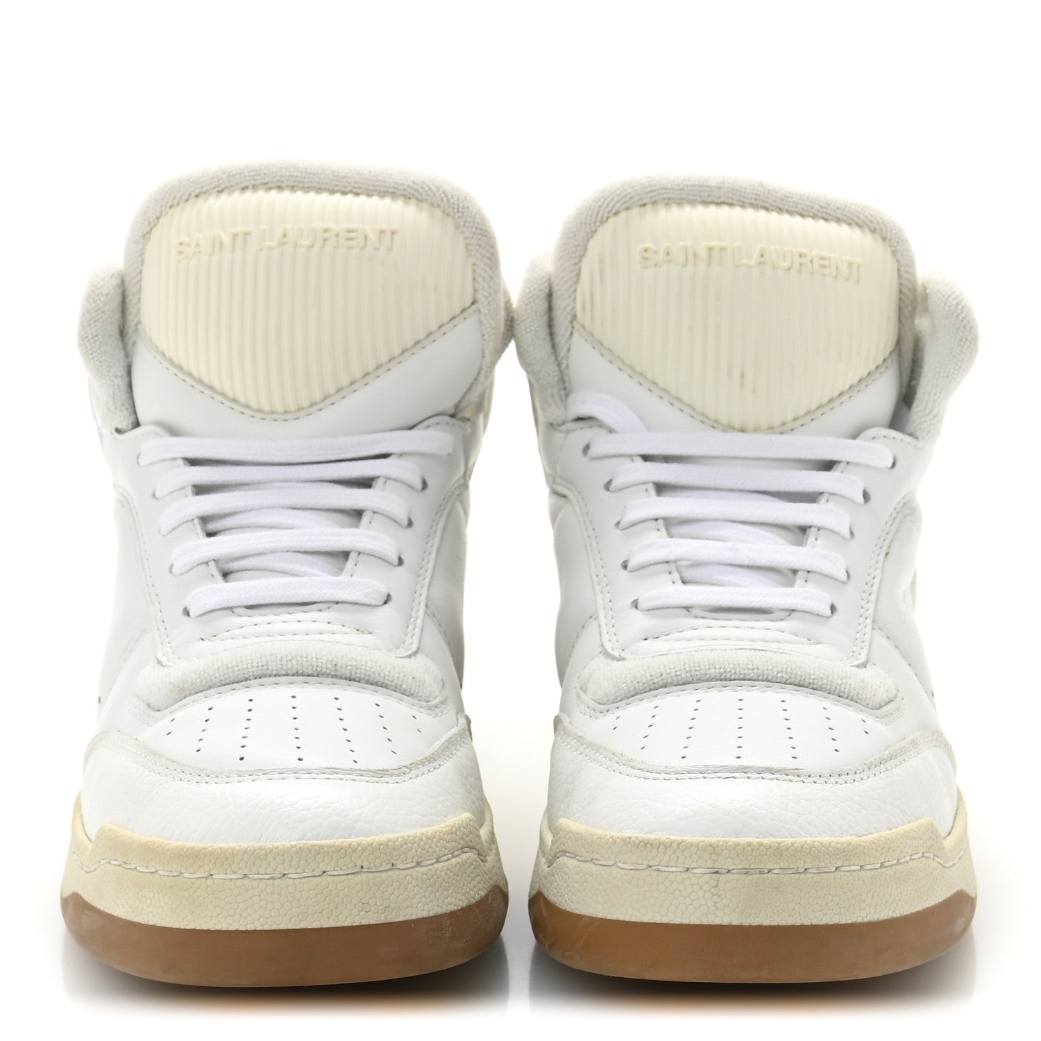 Calfskin Womens SL/80 Mid Top Sneakers 37.5 Optic White