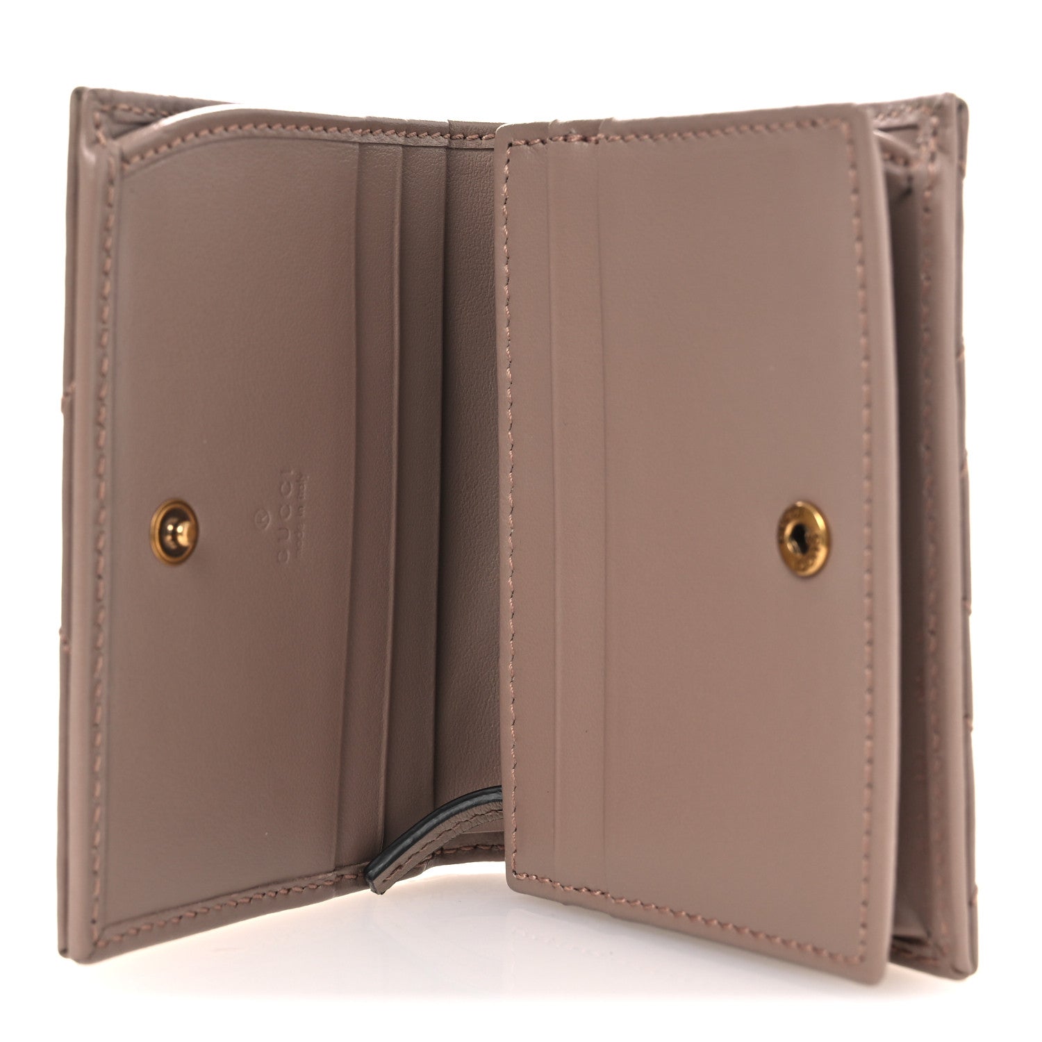 Calfskin Matelasse GG Marmont Card Case Wallet Porcelain Rose