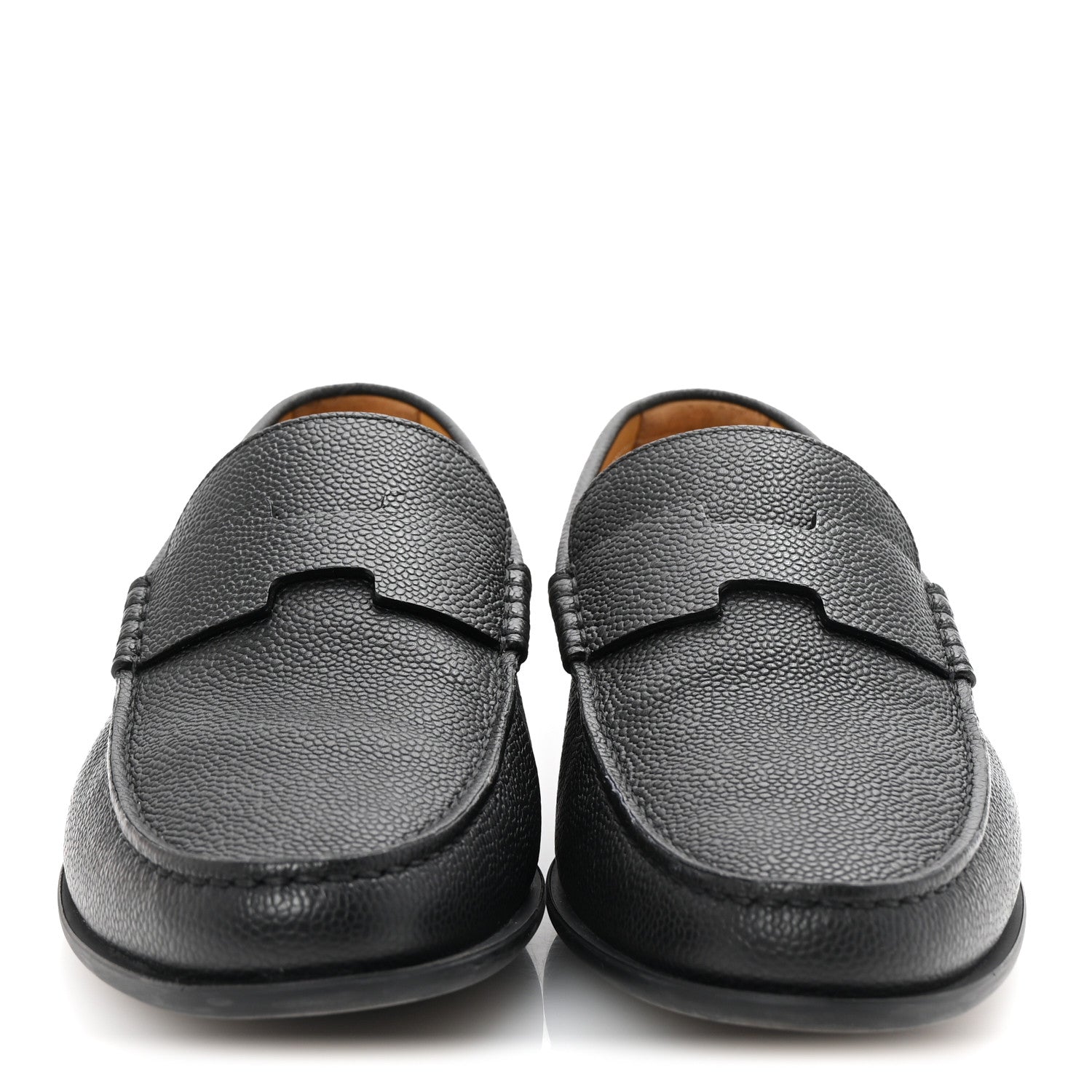 Grained Calfskin Mens Duke Loafer 42 Black
