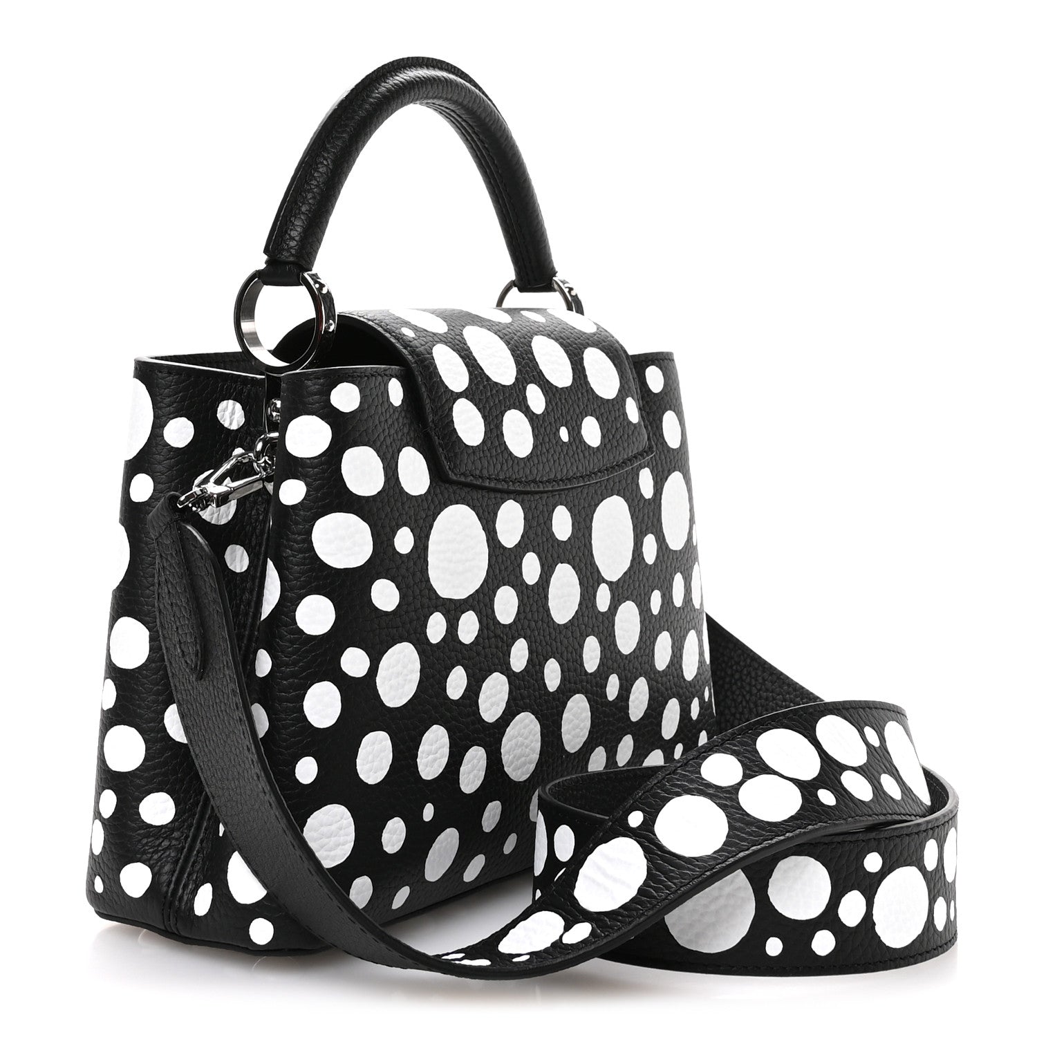LV X YK Taurillon Capucines BB Black White
