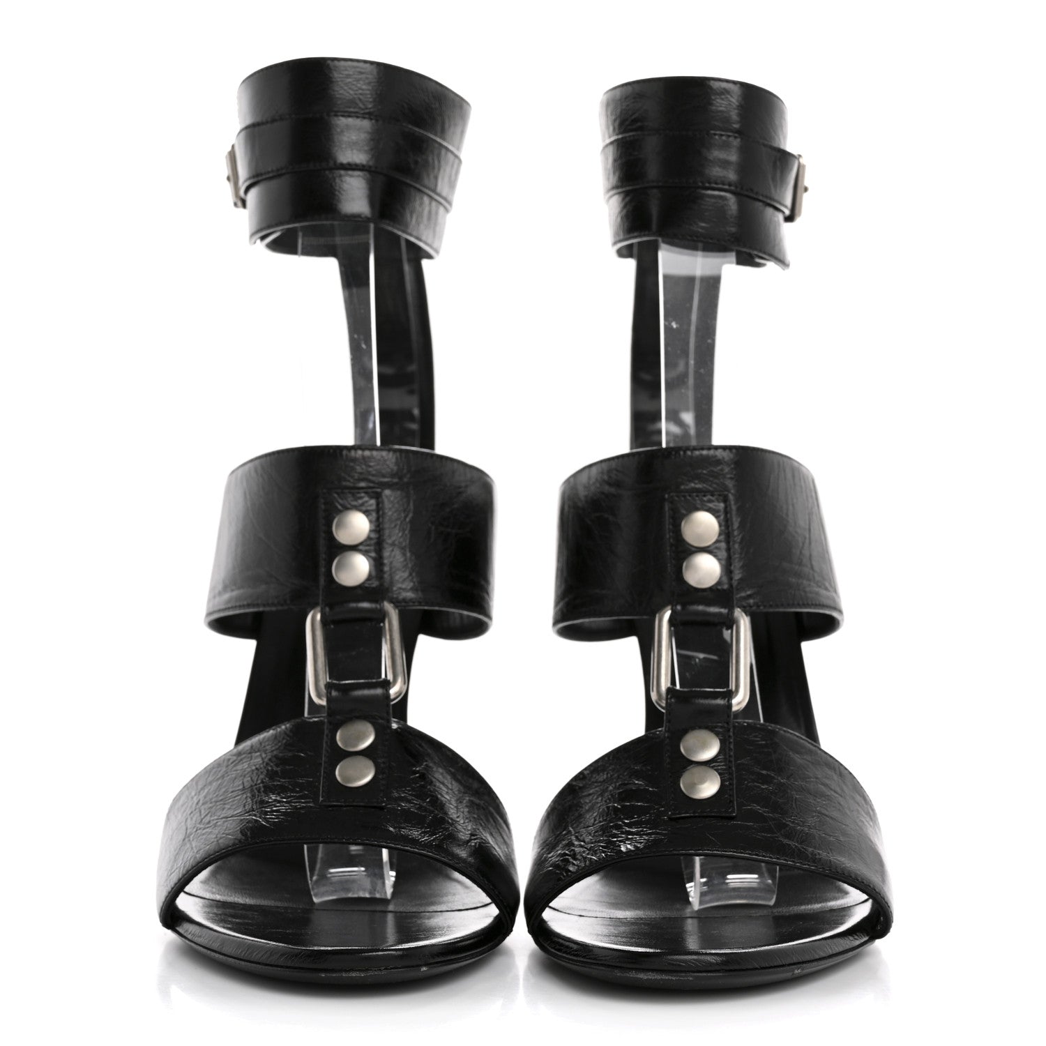 Shiny Calfskin Fetish 105 Sandal 39 Black