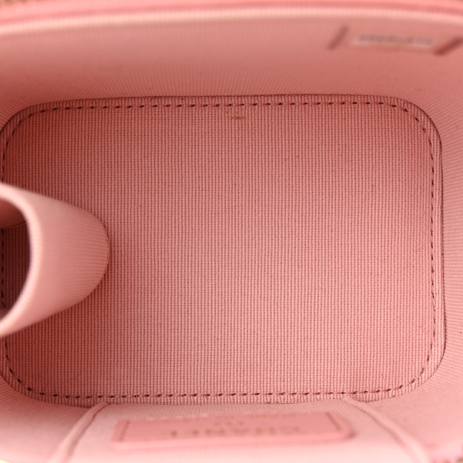 Caviar Quilted Mini Vanity Case With Chain Pink