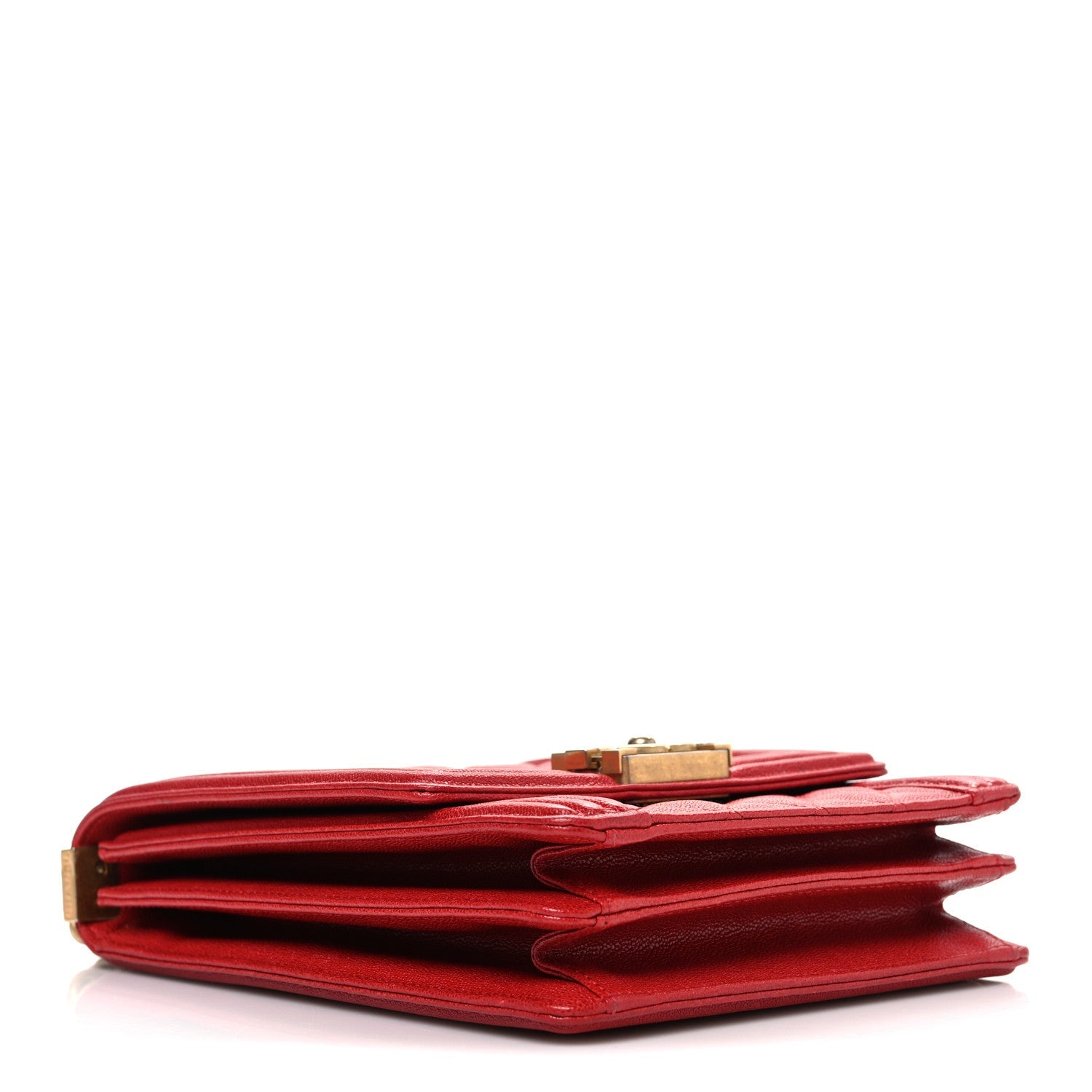 Caviar Quilted North South Boy Flap Red