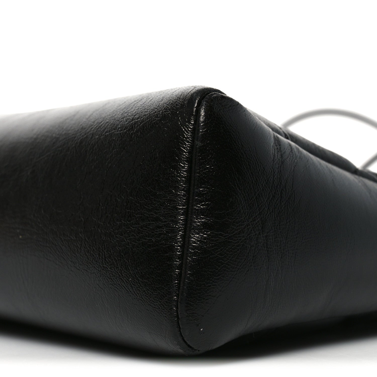 Shiny Lambskin Quilted 31 Shopping Bag Black