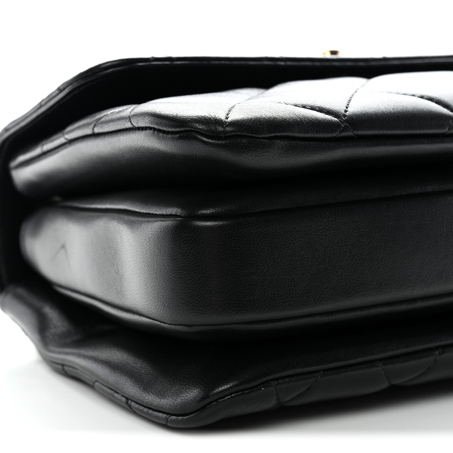 Lambskin Quilted Small Trendy CC Dual Handle Flap Bag Black