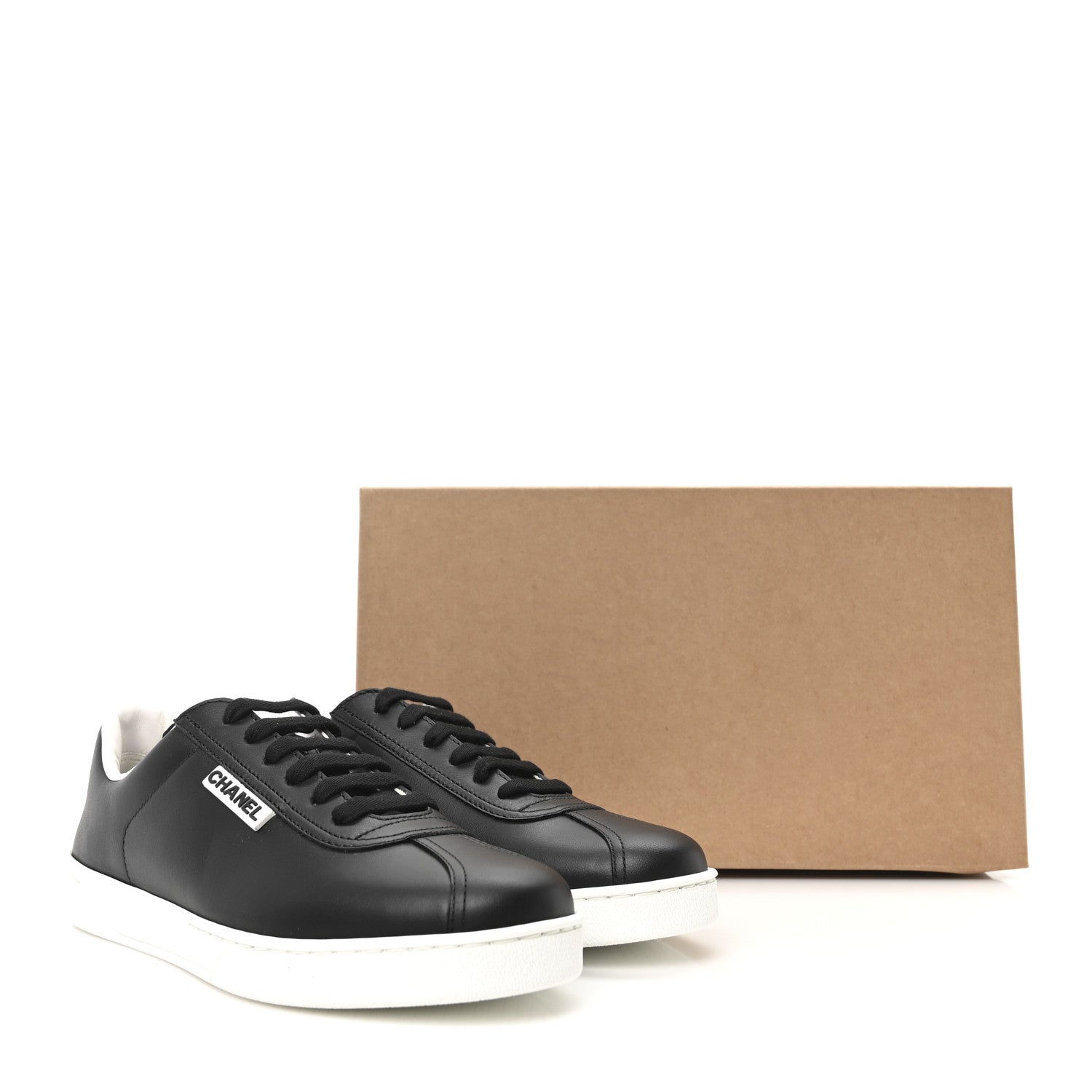 Calfskin CC Uniform Womens Sneakers 36.5 Black