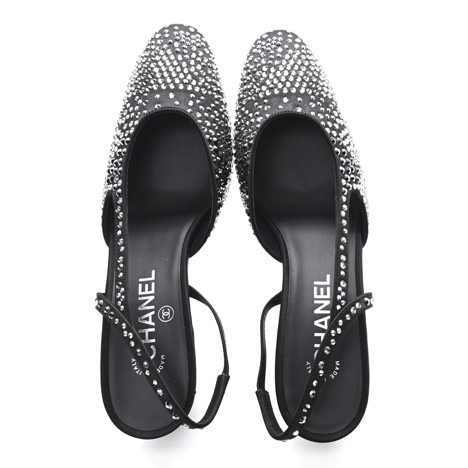 Strass Cap Toe CC Slingback Pumps 38.5 Black