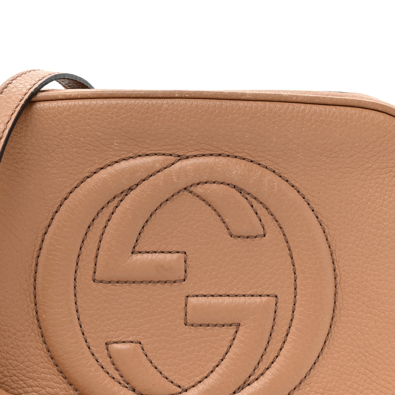 Pebbled Calfskin Small Soho Disco Bag Rose Beige
