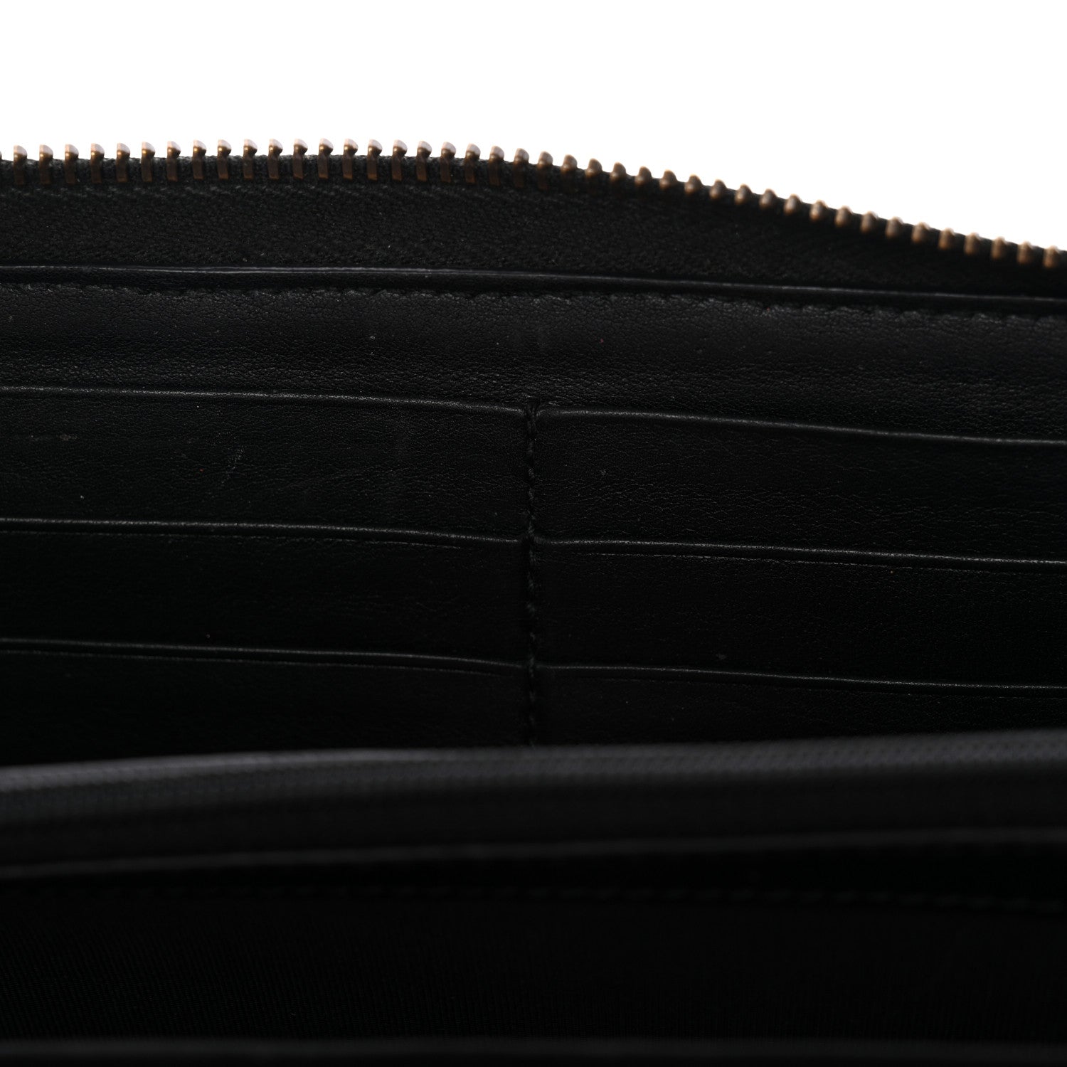 Calfskin Matelasse GucciGhost GG Marmont Zip Around Wallet Black New Acquamarine