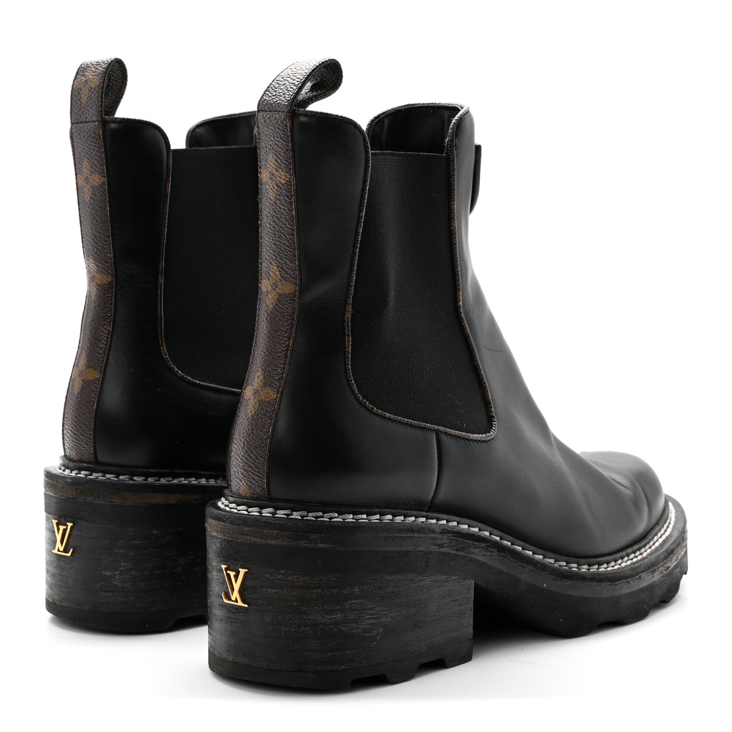 Calfskin Monogram Beaubourg Ankle Boots 38 Black