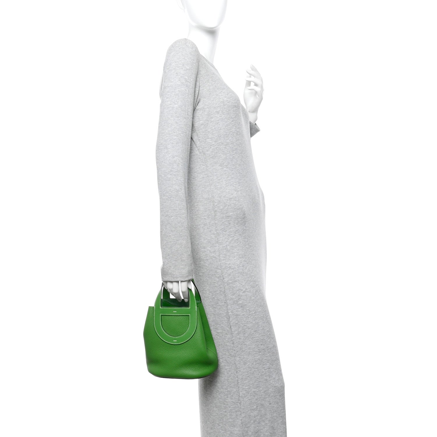 Taurillon Clemence Swift In-The-Loop 18 Bag Vert Yucca