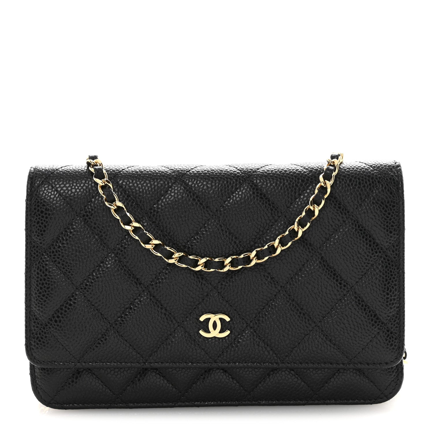 Caviar Quilted Wallet On Chain WOC Black