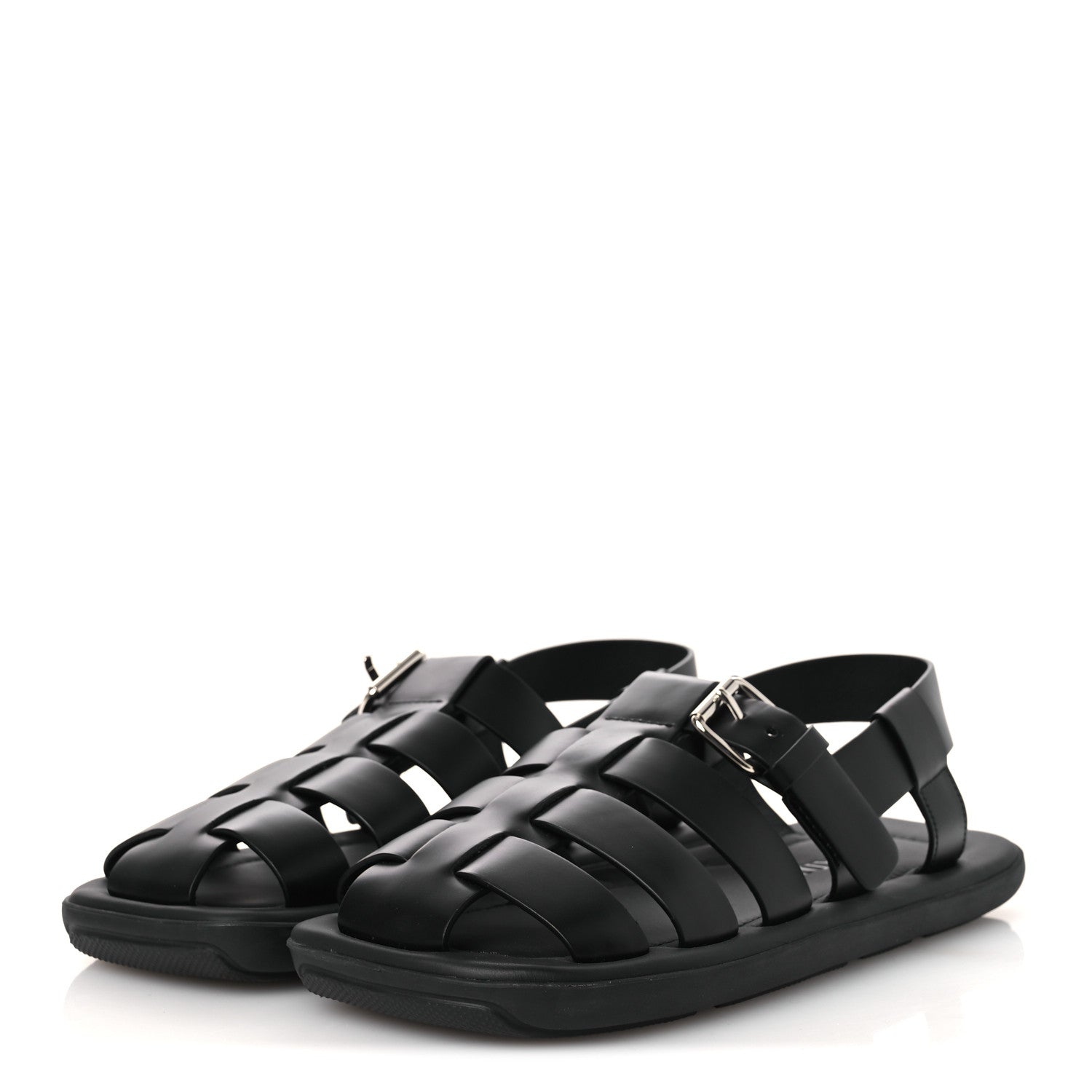 Spazzolato Rois Mens Fisherman Cage Sandals 9 Black