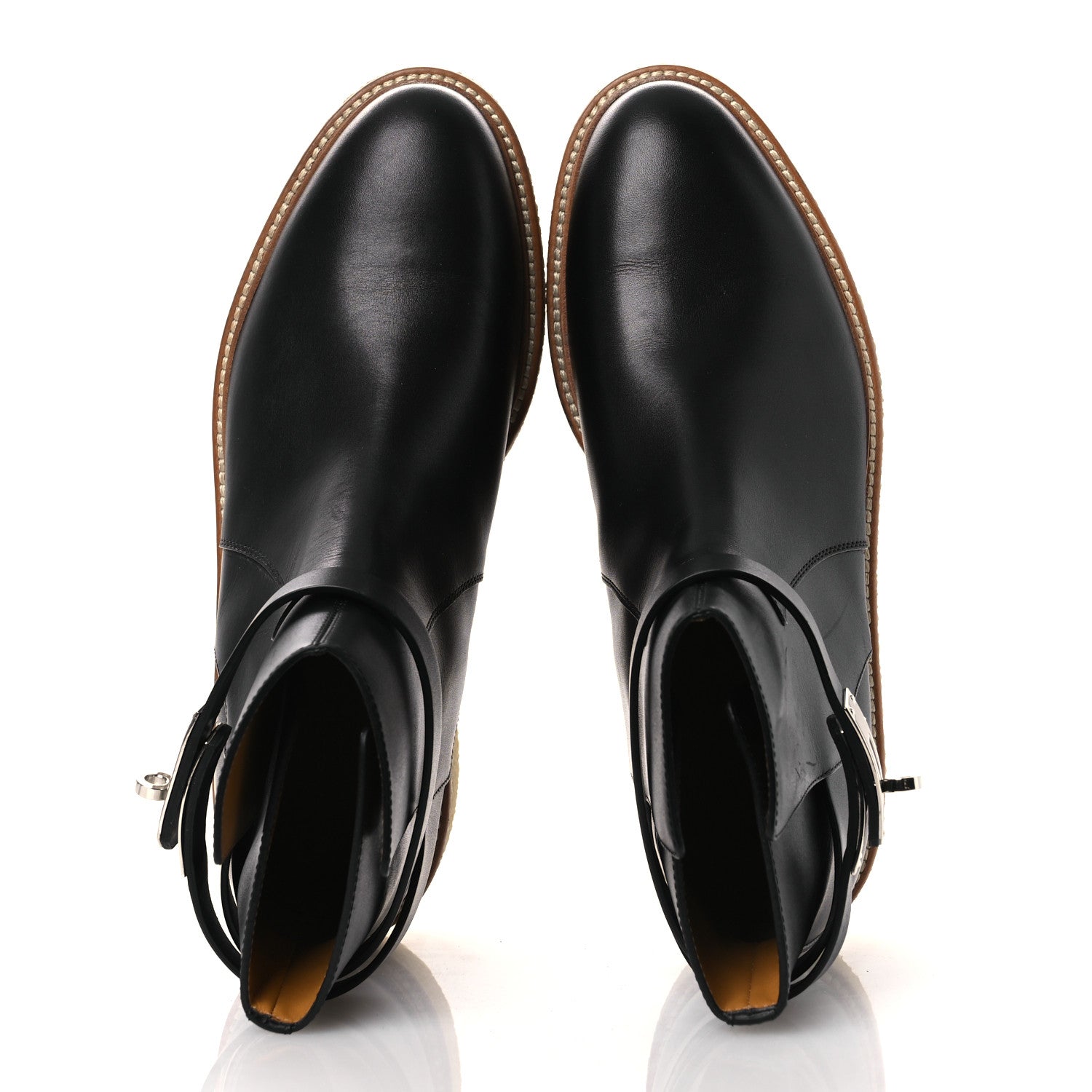 Calfskin Follow Ankle Boots 41 Black