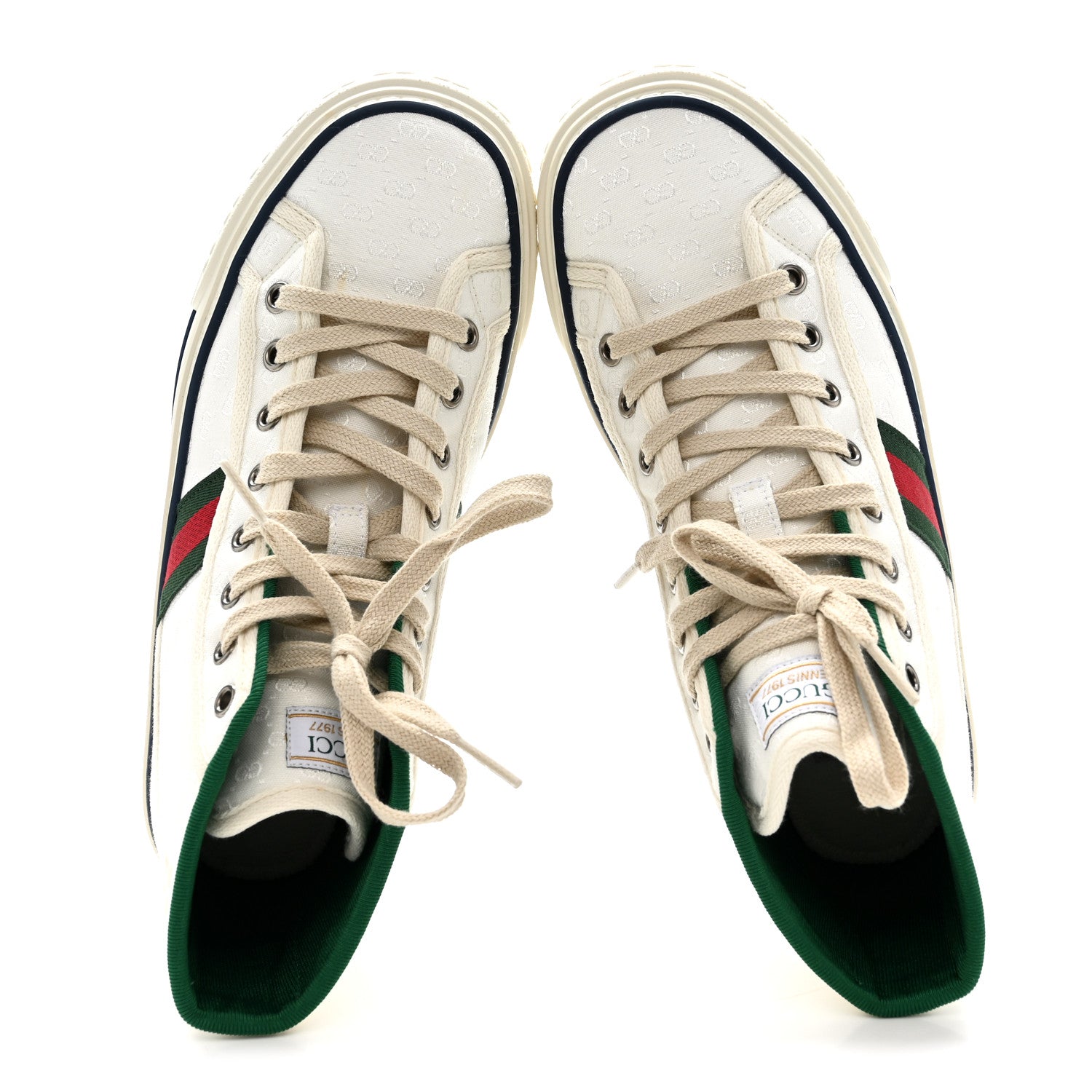 Monogram GG Mignon Web Womens 1977 Tennis High Top Sneakers 37 White
