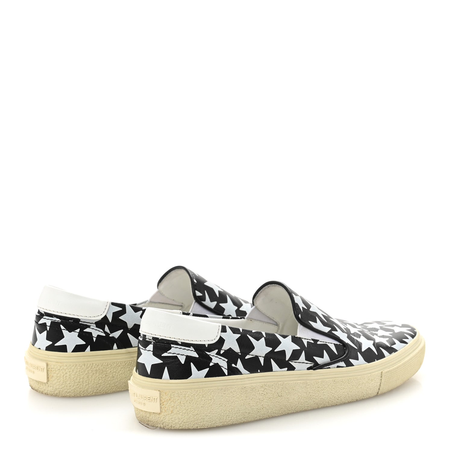 Calfskin Star Skate Slip On Sneakers 37 Black Blue Optique