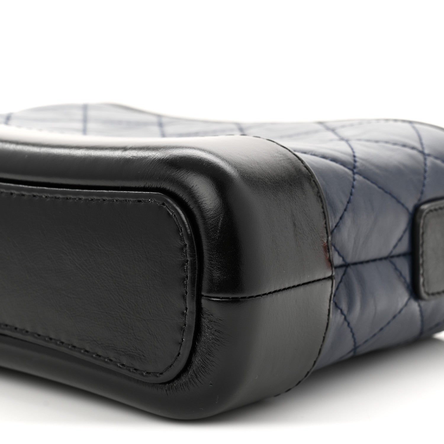 Aged Calfskin Quilted Small Gabrielle Hobo Navy Black