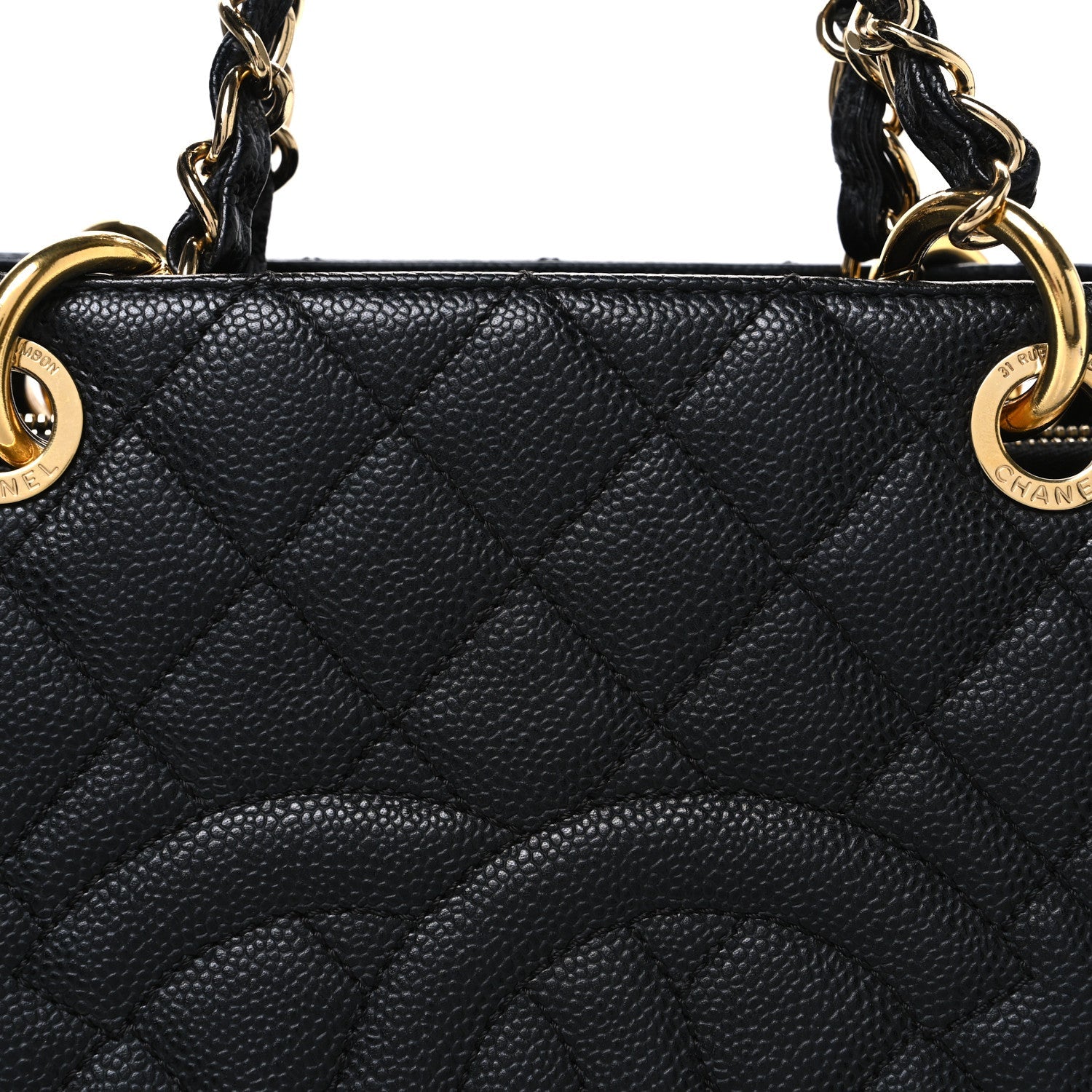 Caviar Quilted Grand Shopping Tote GST Black