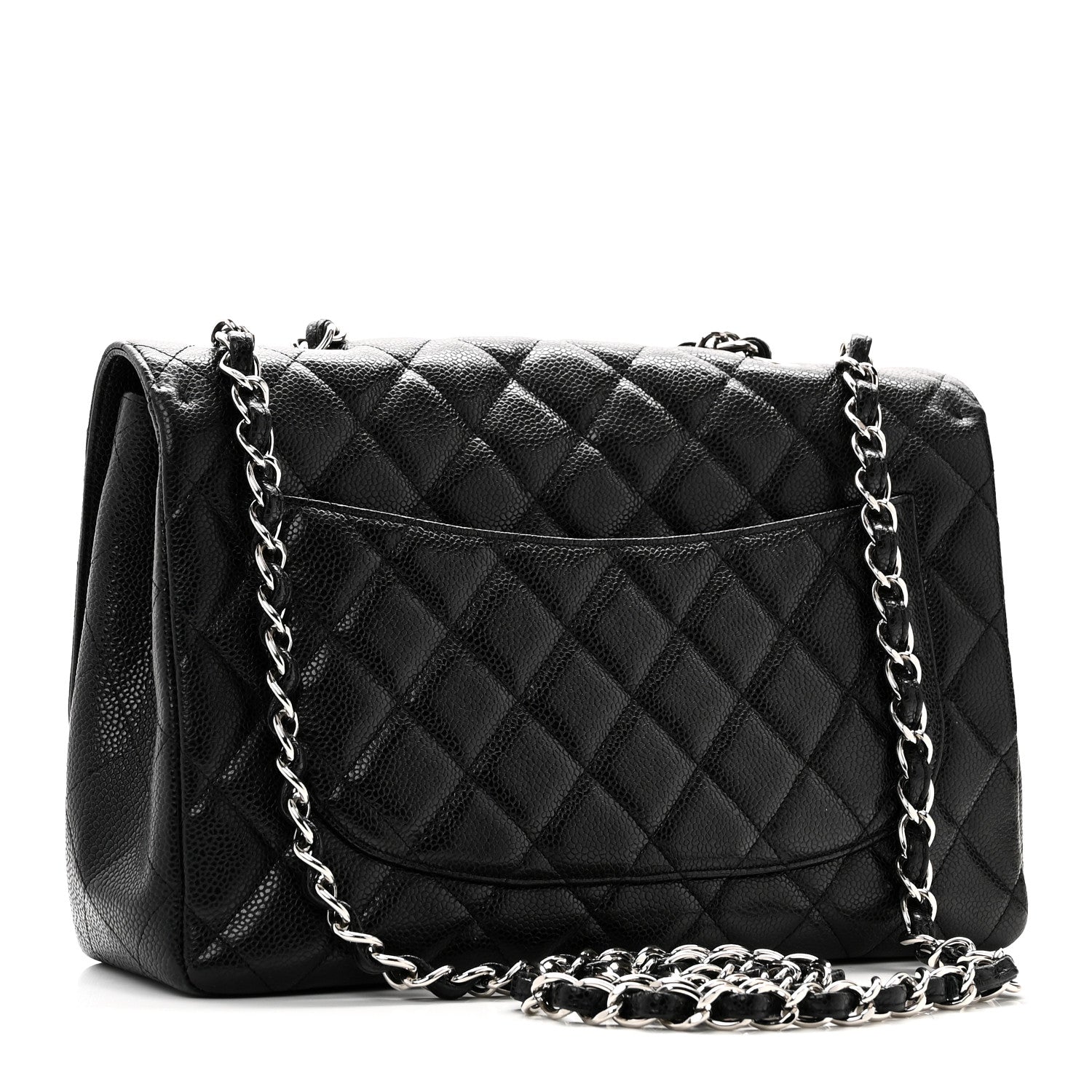 Caviar Quilted Jumbo Single Flap Black