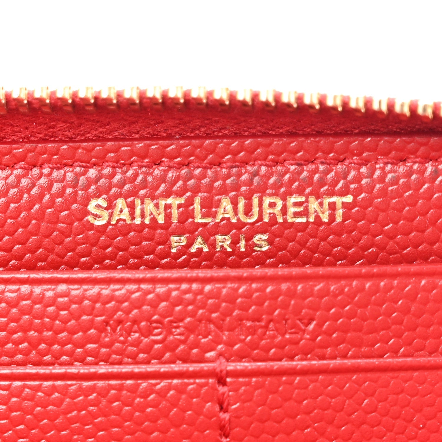 Grain De Poudre Matelasse Chevron Monogram Zip Around Wallet Red