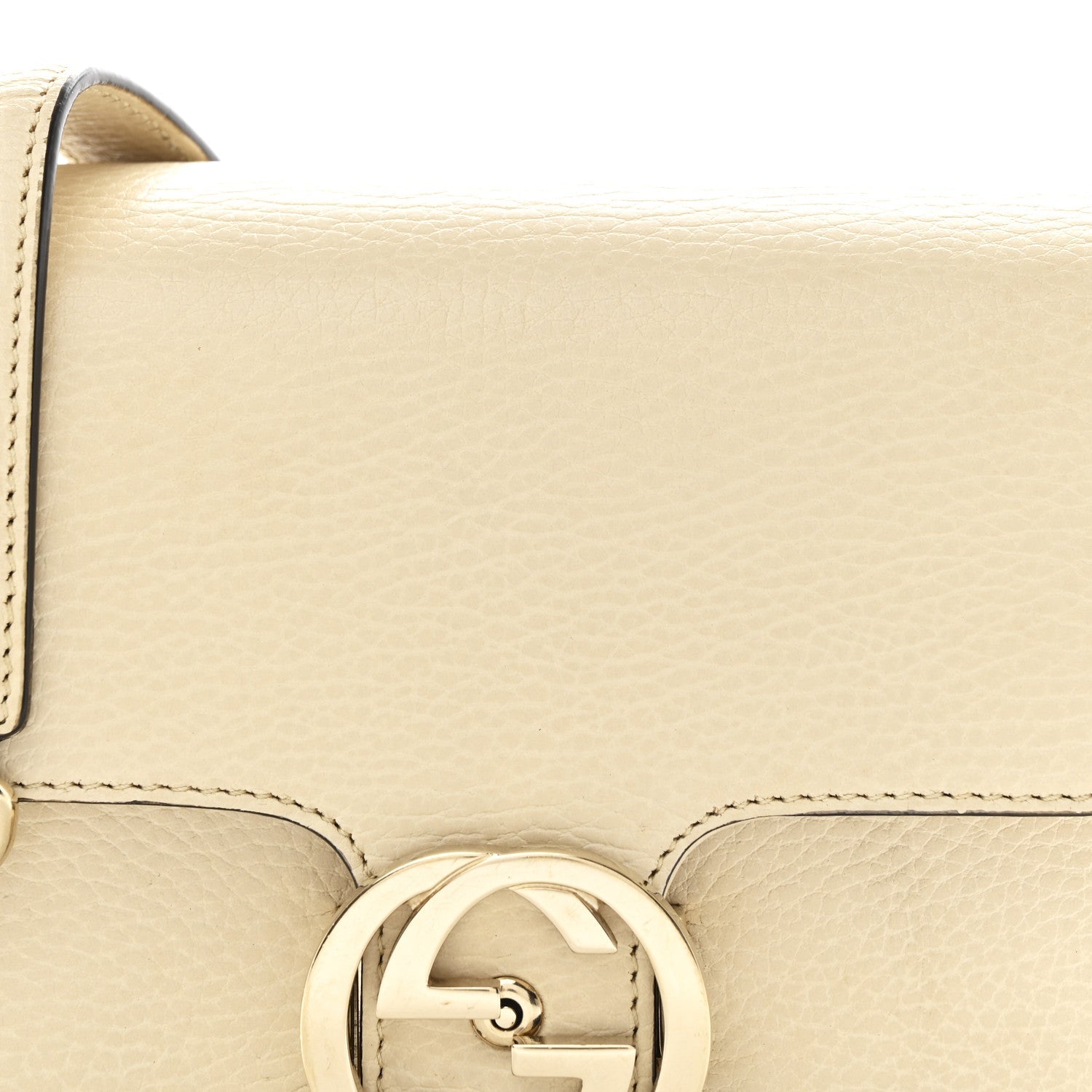 Dollar Calfskin Interlocking G Crossbody Bag Mystic White
