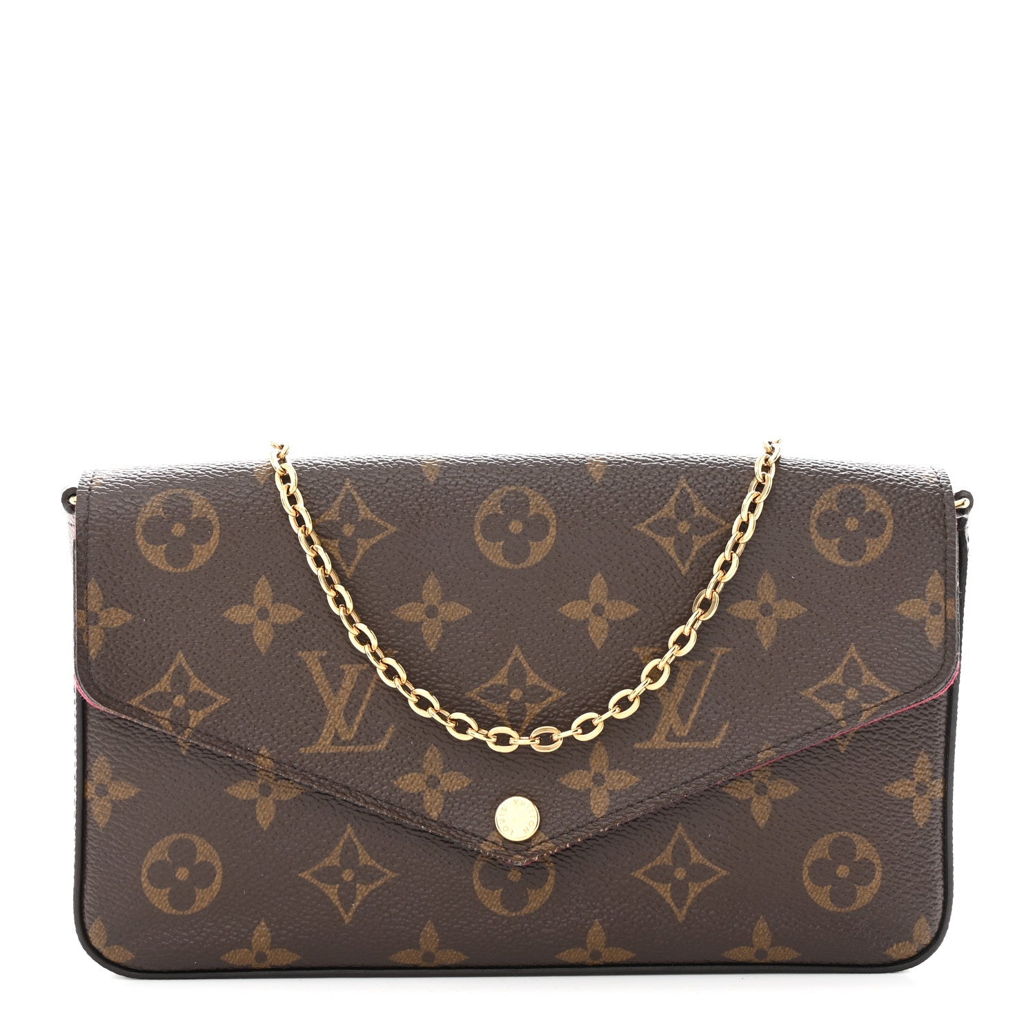 Monogram Pochette Felicie Chain Wallet Fuchsia
