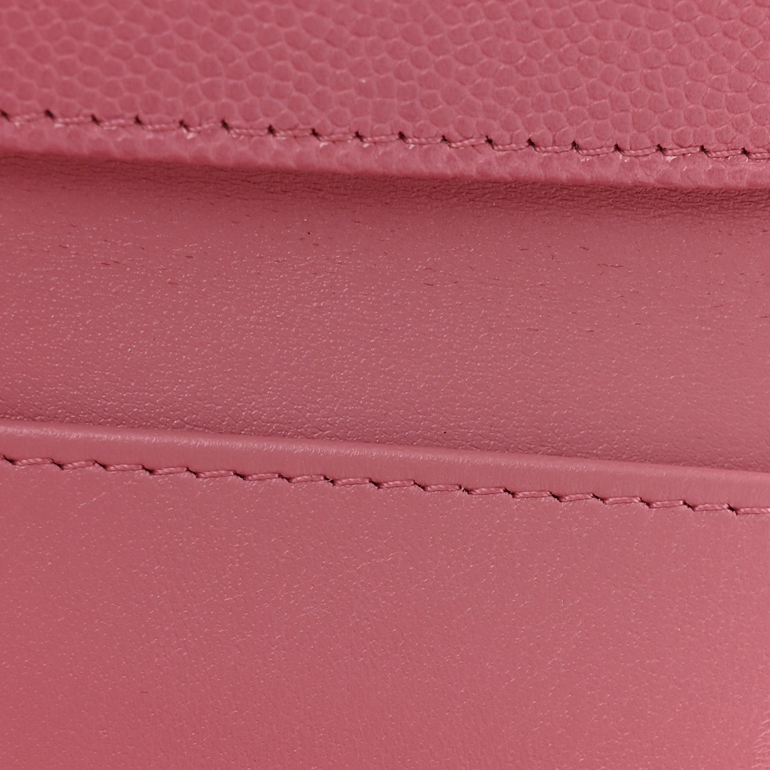 Caviar Quilted Textured CC Small Tri-Fold Flap Wallet Pink