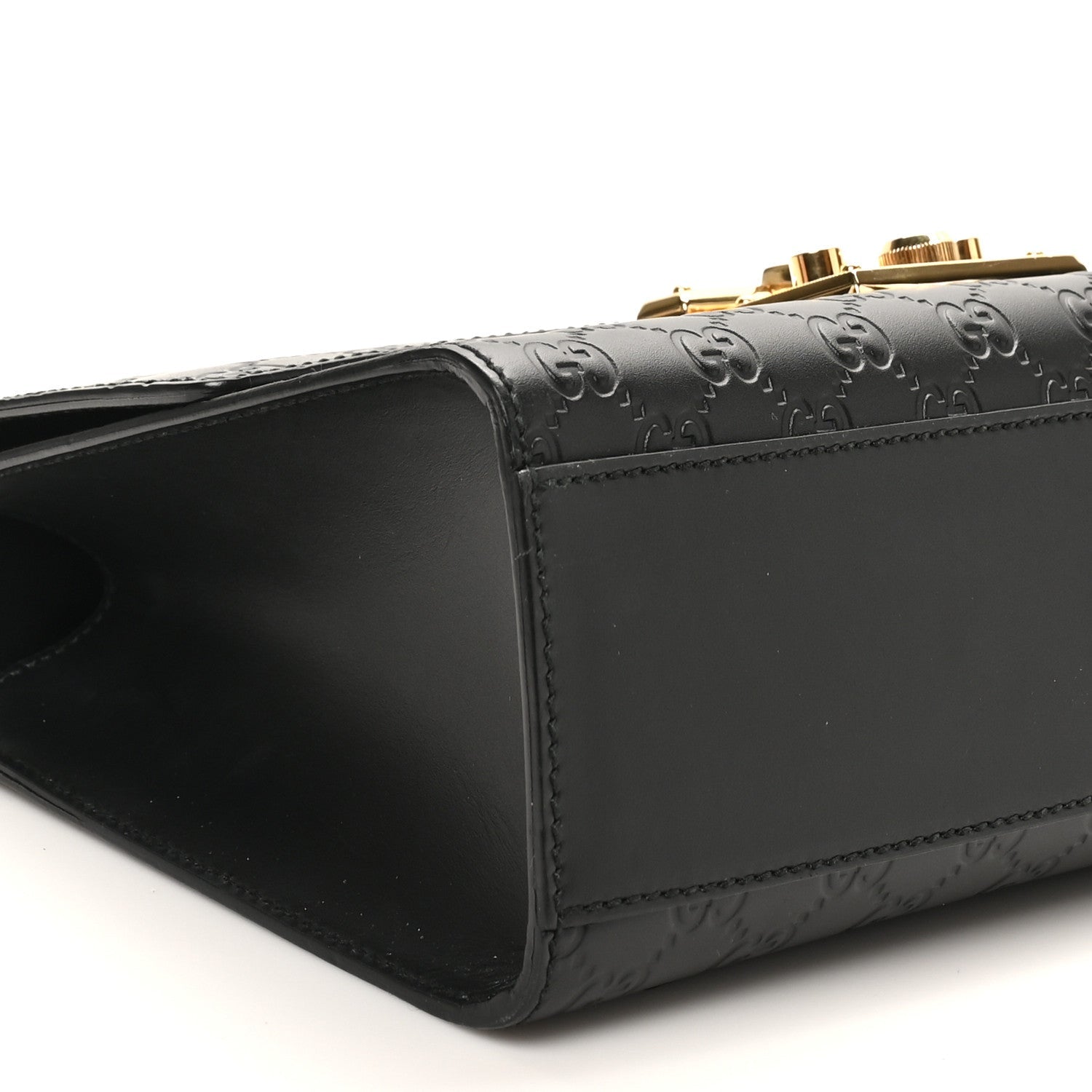 Guccissima Medium Padlock Shoulder Bag Black