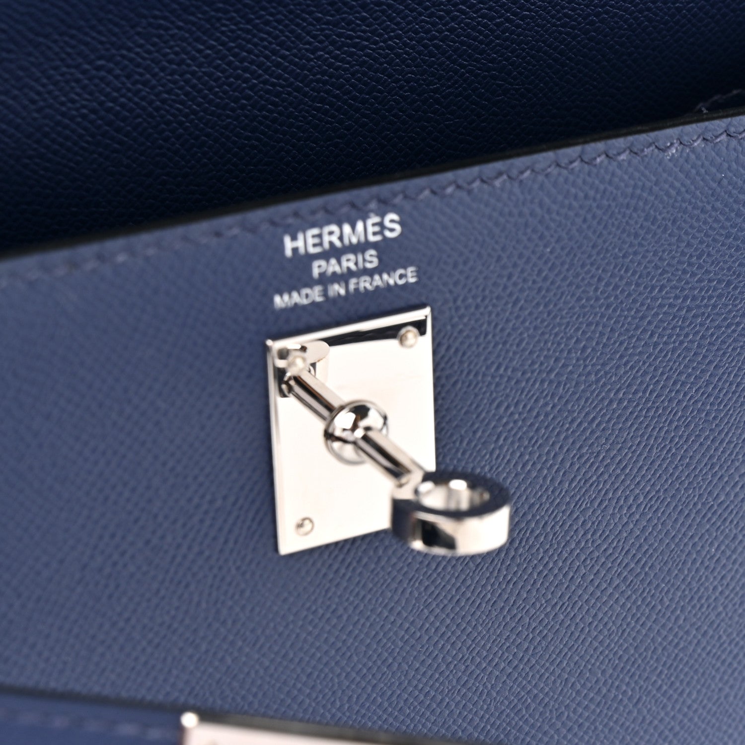 Madame Calfskin Kelly Sellier 25 Bleu Encre