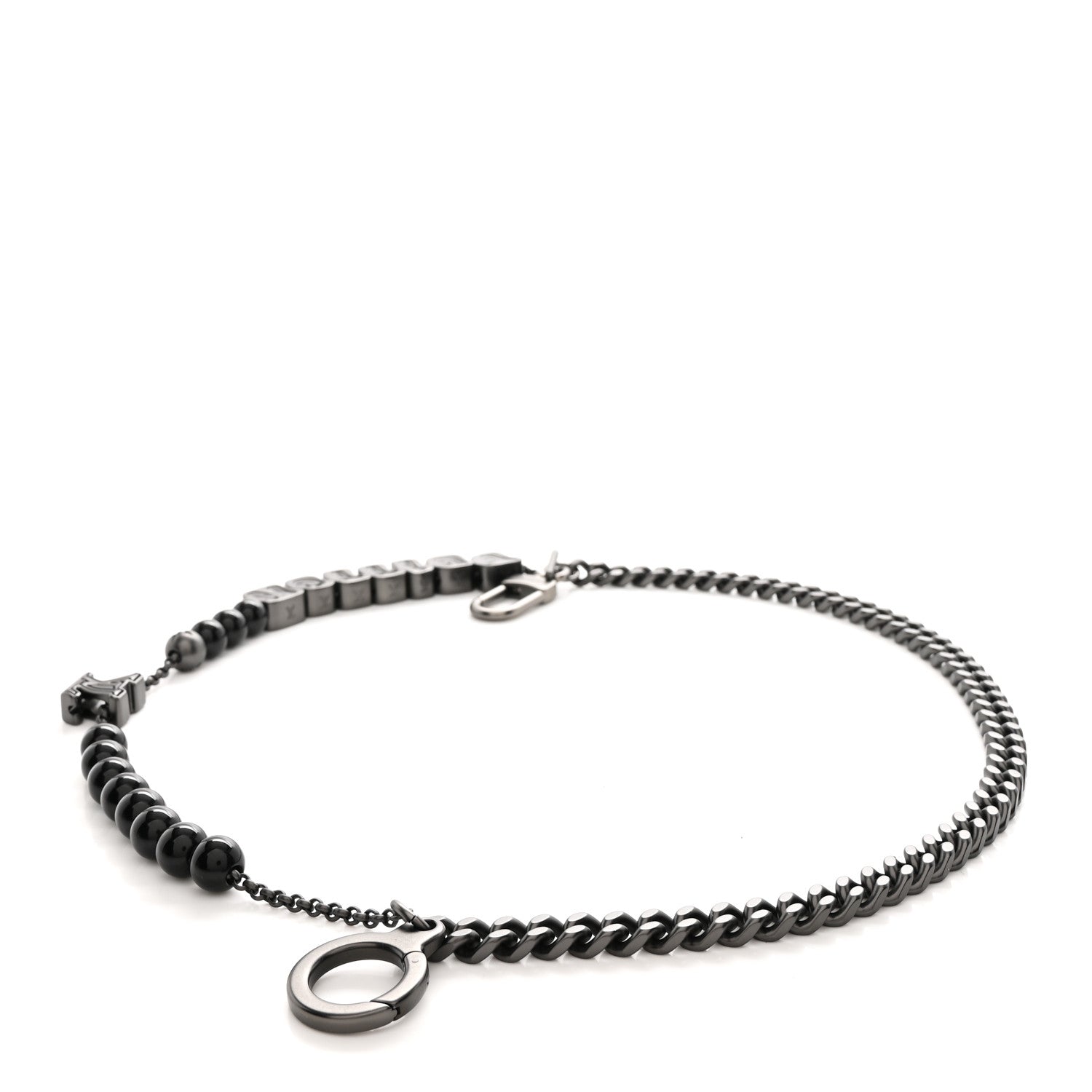 Ruthenium Vuitton Chain Belt Bag Charm