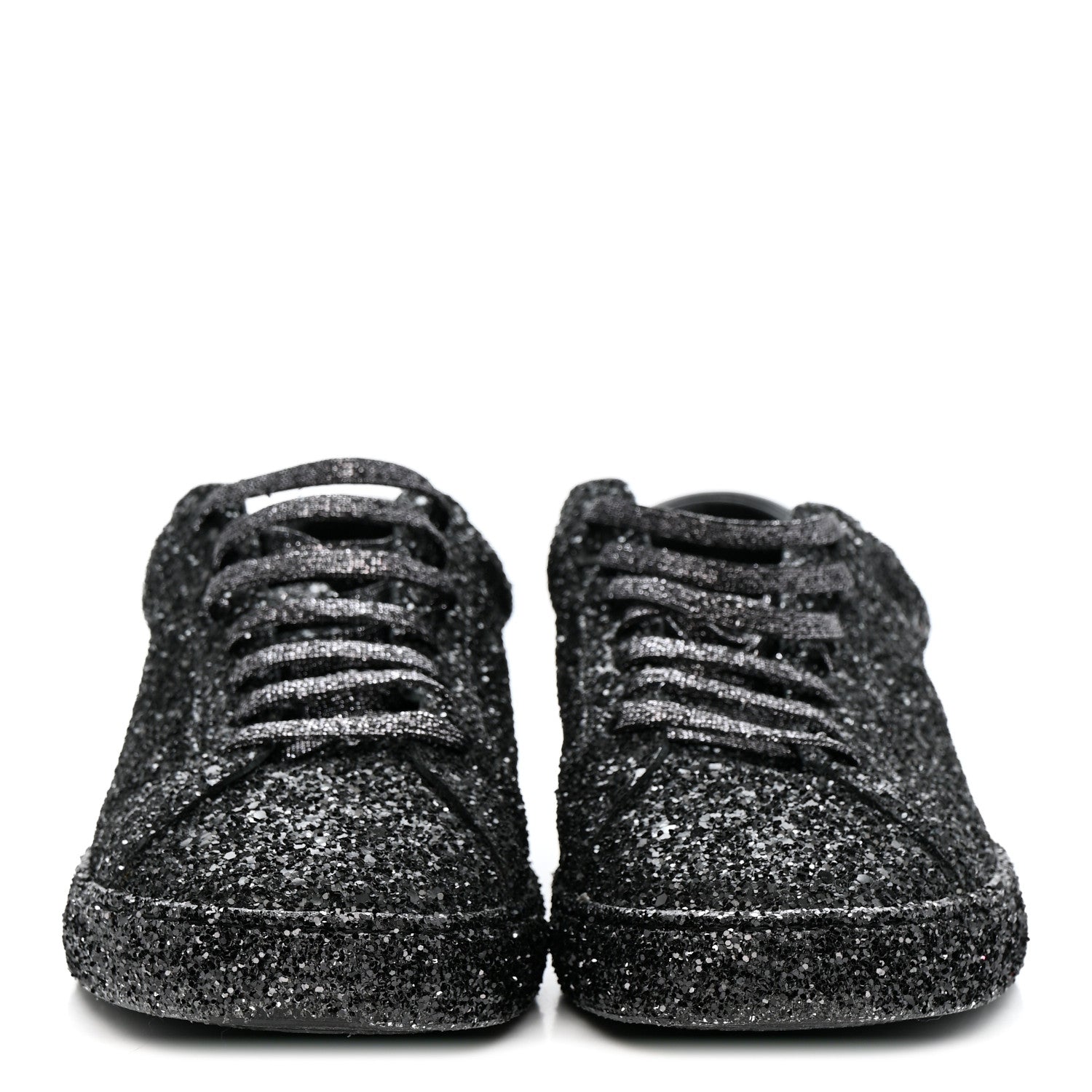 Calfskin Crystal Glitter Andy Sneakers 38.5 Black