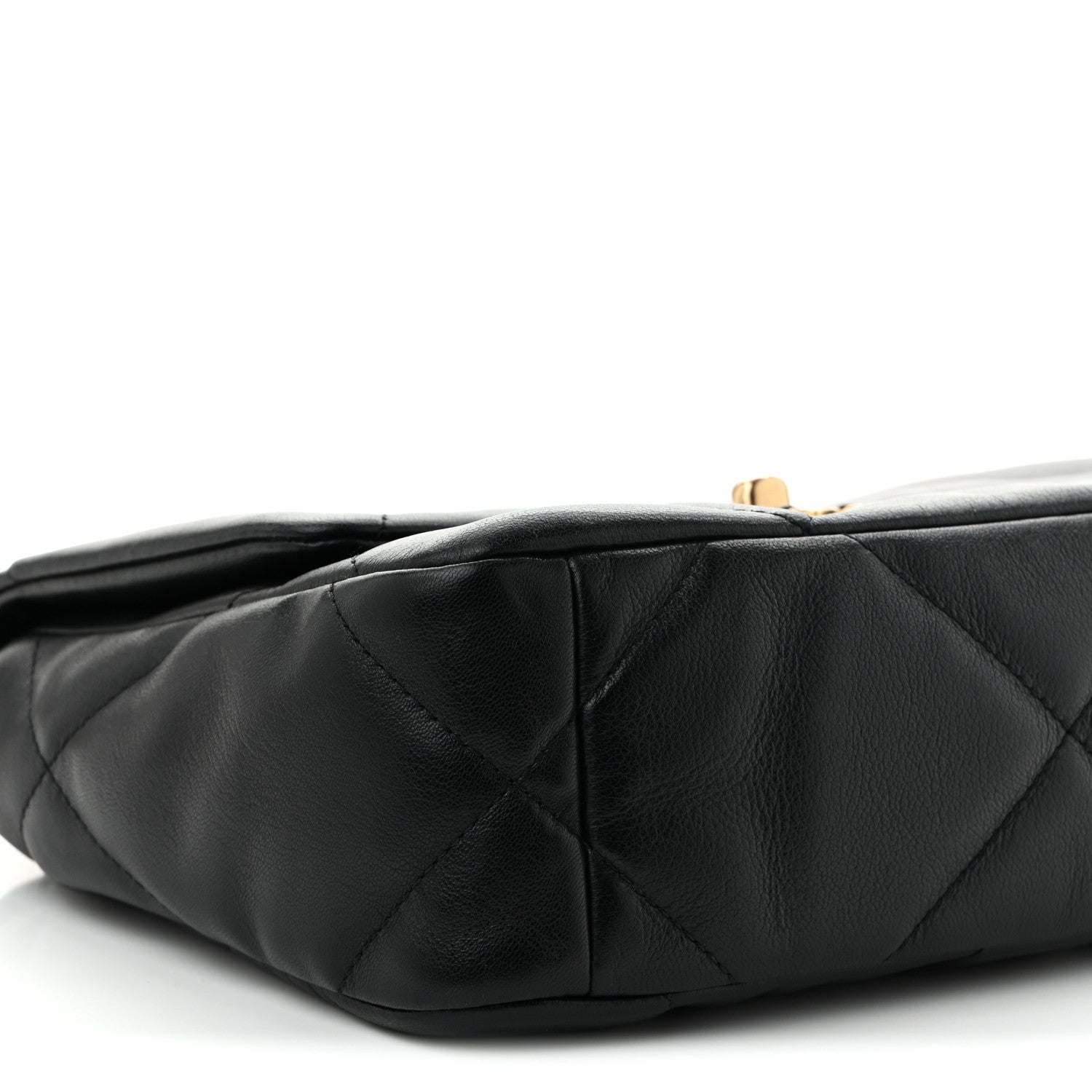 Shiny Goatskin Quilted Medium Chanel 19 Flap Black