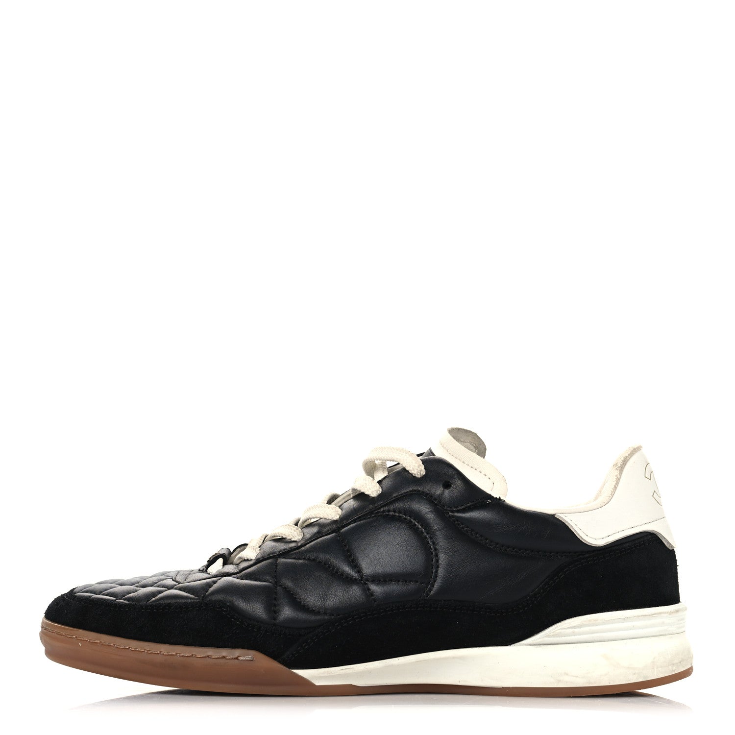 Suede Calfskin Quilted Sneakers 41 Black