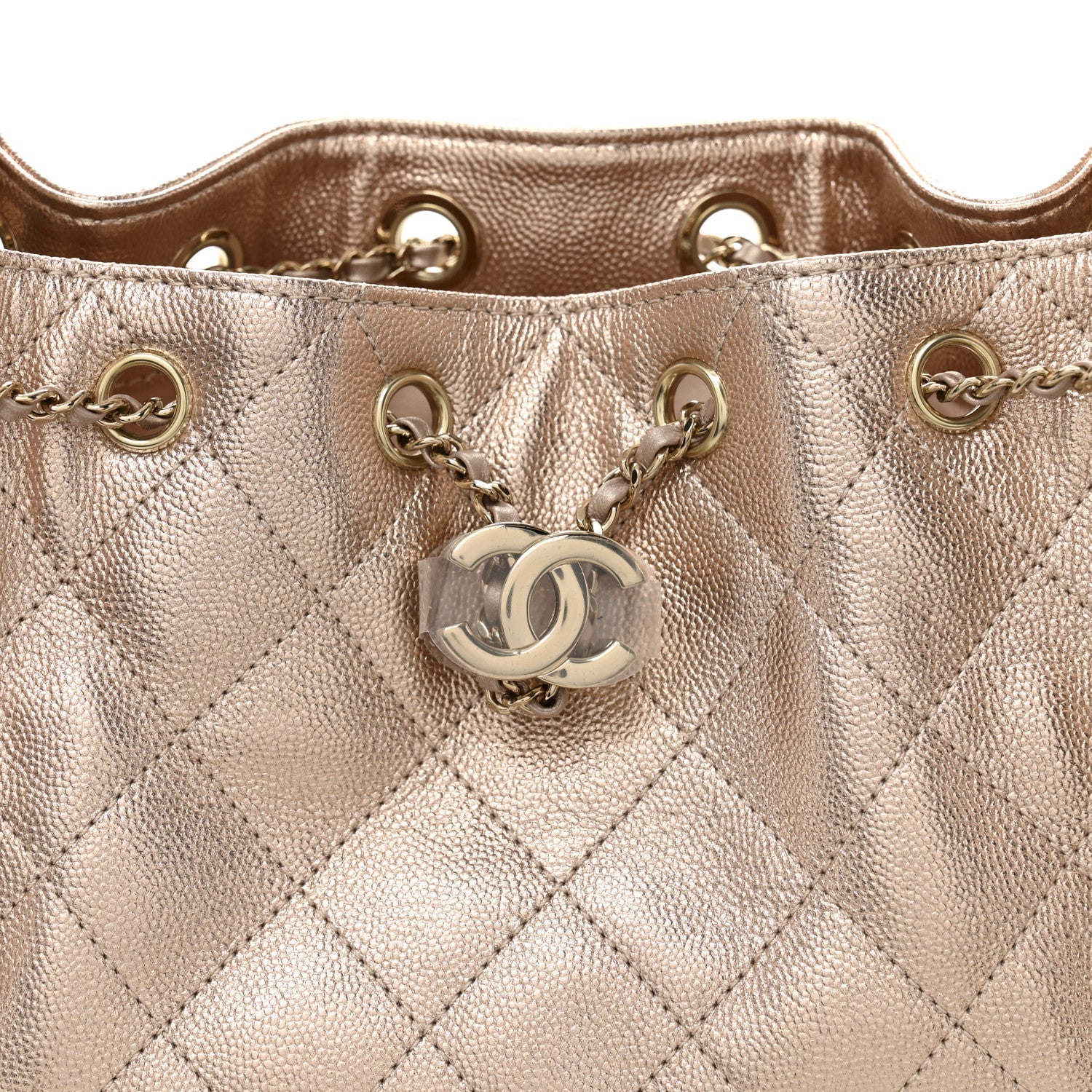 Metallic Caviar Quilted Mini Chanel 25 Handbag Copper