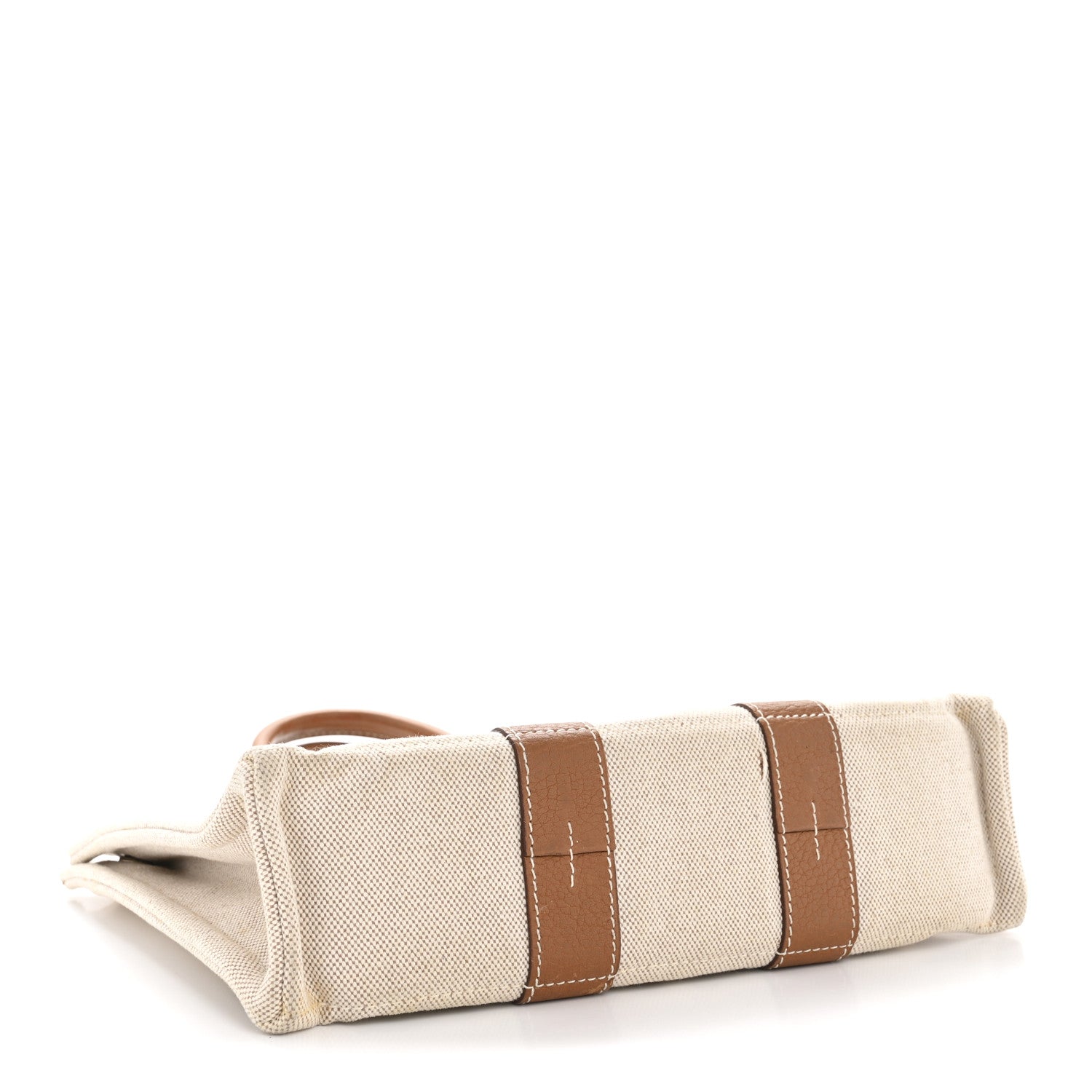 Toile Taurillon Clemence Sac Harnais Tote PM Beige Gold